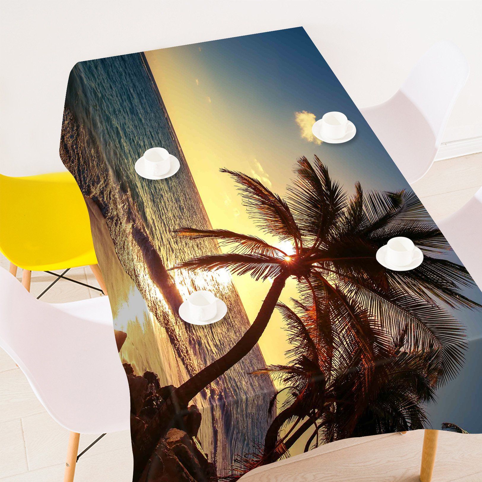 3D Beach Sunset 6 Tablecloths Wallpaper AJ Wallpaper 
