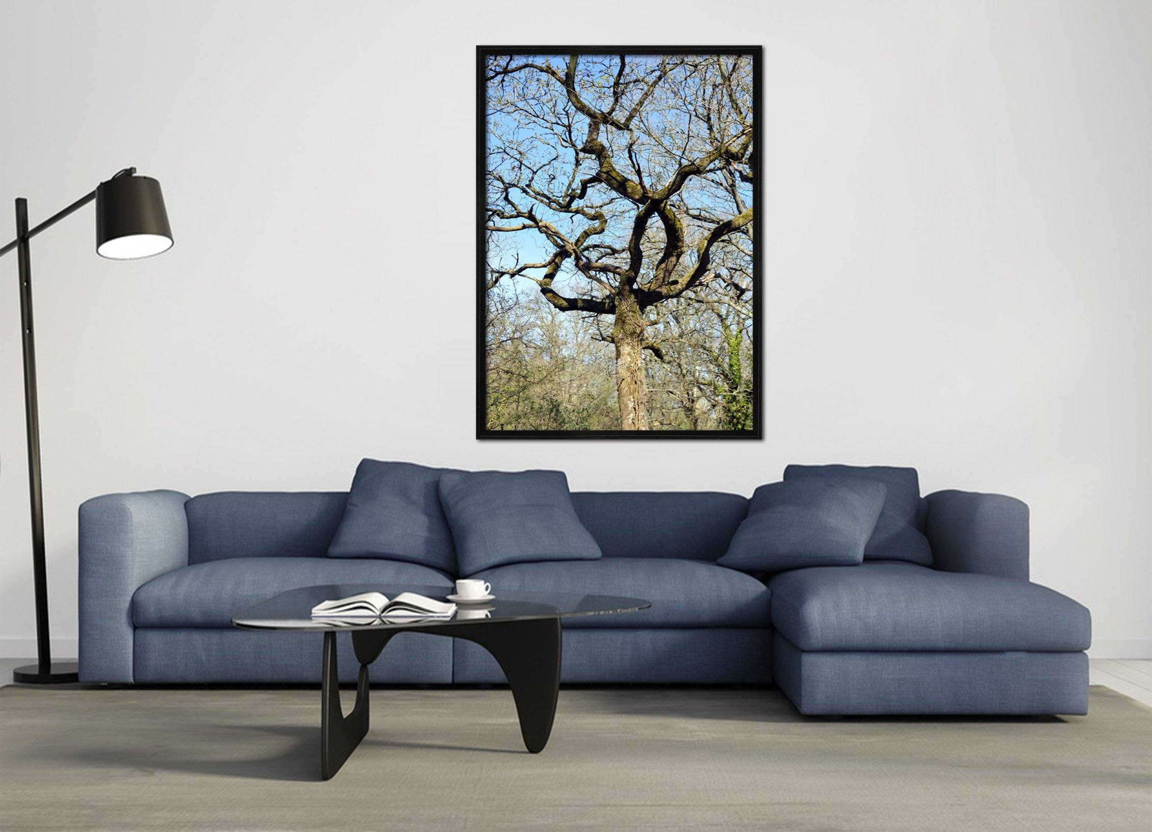 3D Tree Bending 073 Fake Framed Print Painting Wallpaper AJ Creativity Home 