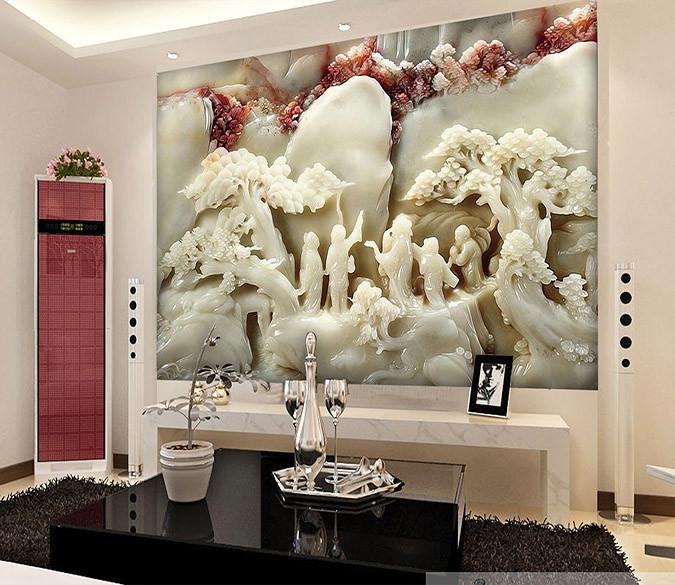 3D Tree hill stone carving Wallpaper AJ Wallpaper 1 