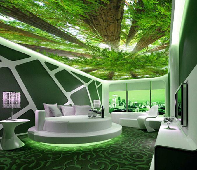 Lush Green Trees Celling Murals Wallpaper AJ Wallpaper 1 
