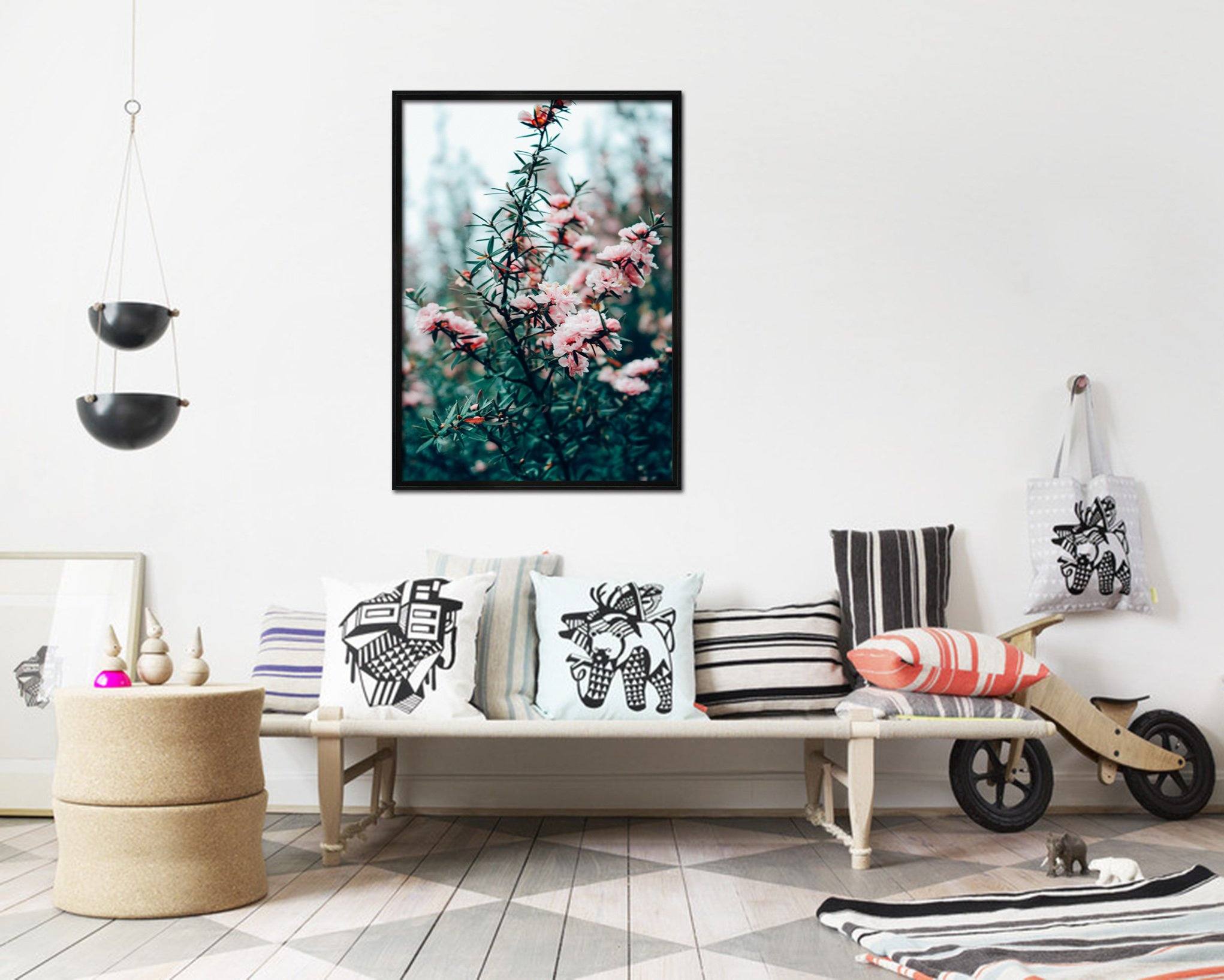 3D Among The Flowers 018 Fake Framed Print Painting Wallpaper AJ Creativity Home 