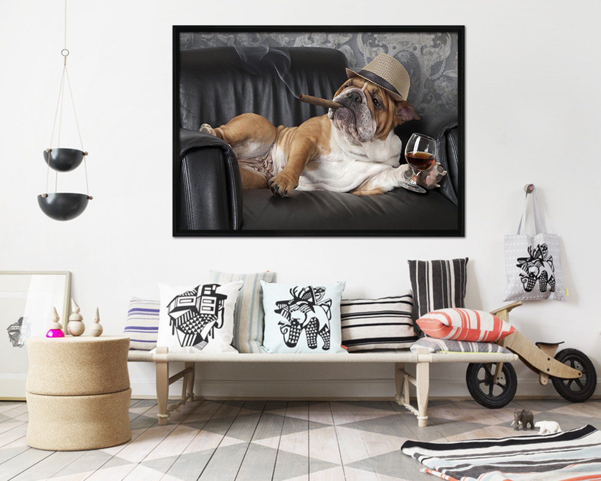 3D Social Shar Pei 059 Fake Framed Print Painting Wallpaper AJ Creativity Home 