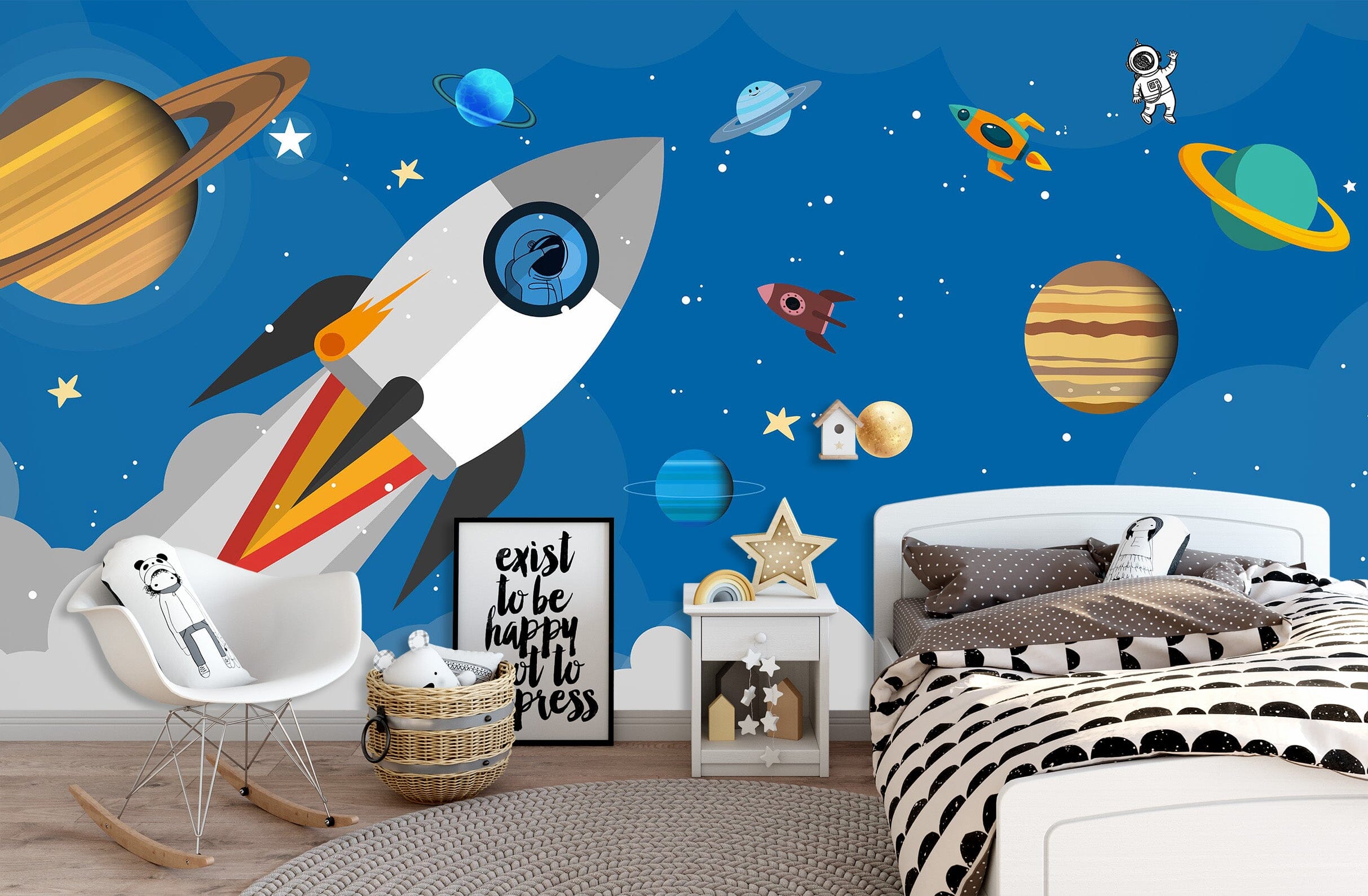 3D Rocket Planet 1432 Wall Murals Wallpaper AJ Wallpaper 2 