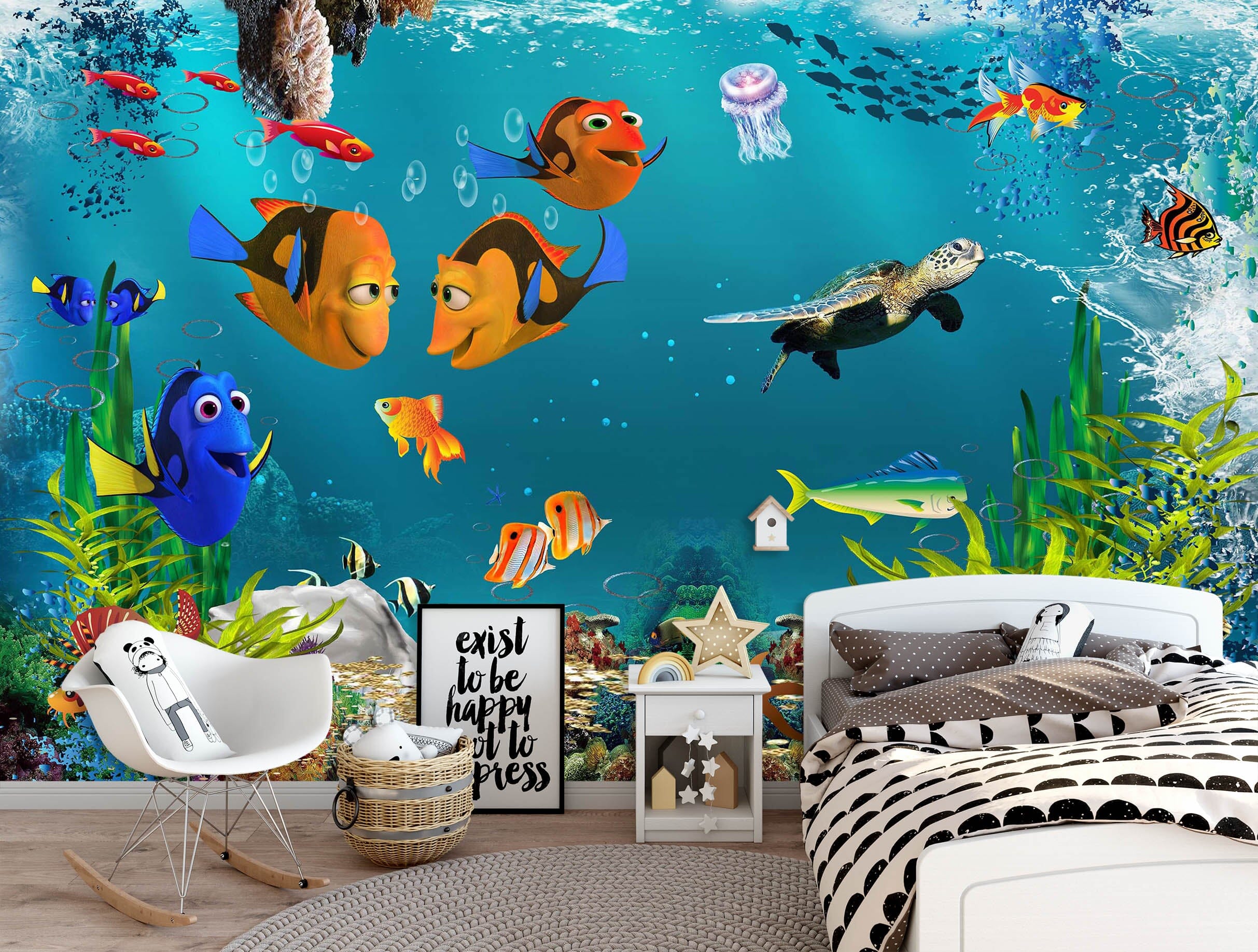 3D Clown Fish 1444 Wall Murals Wallpaper AJ Wallpaper 2 