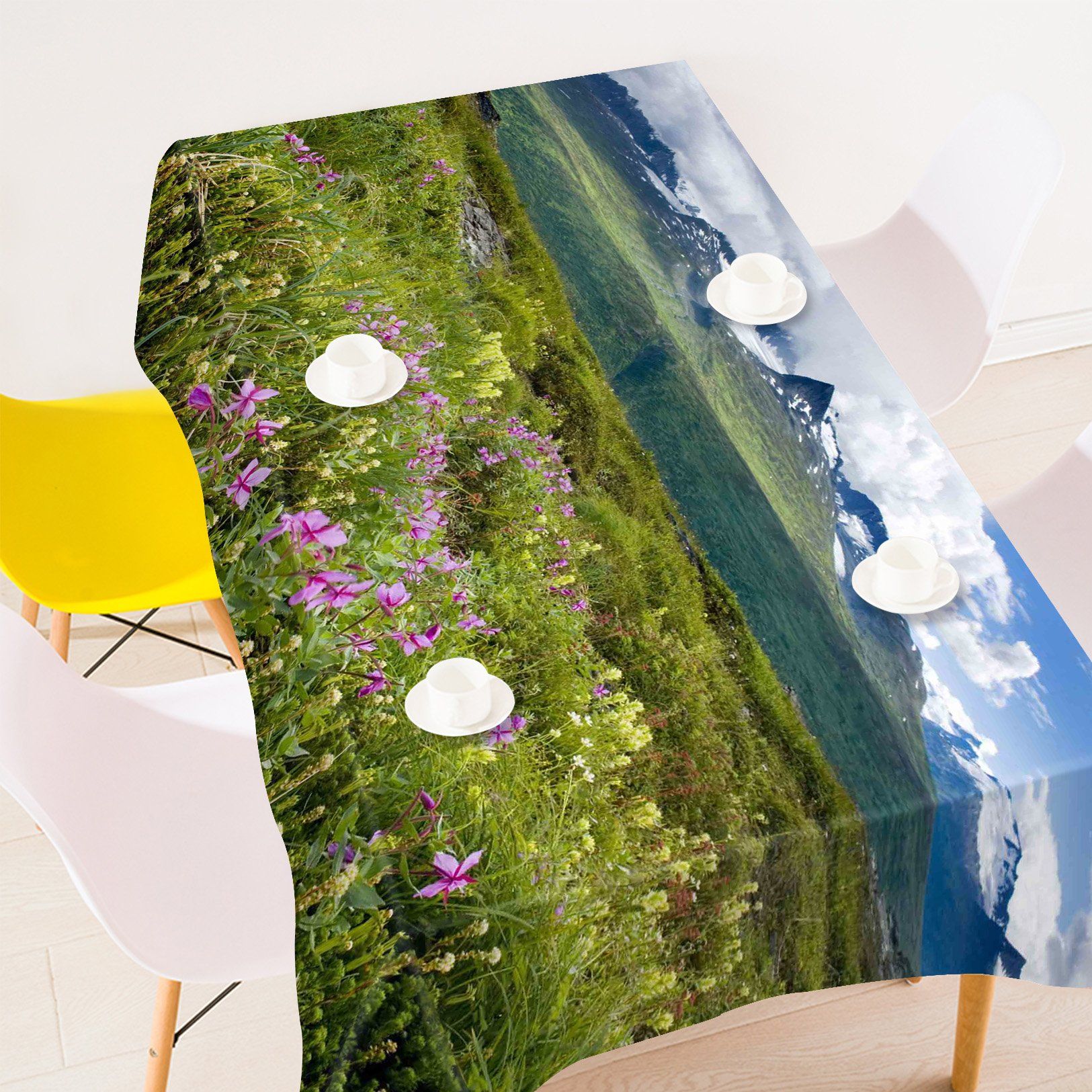 3D Mountain Flowers 306 Tablecloths Wallpaper AJ Wallpaper 