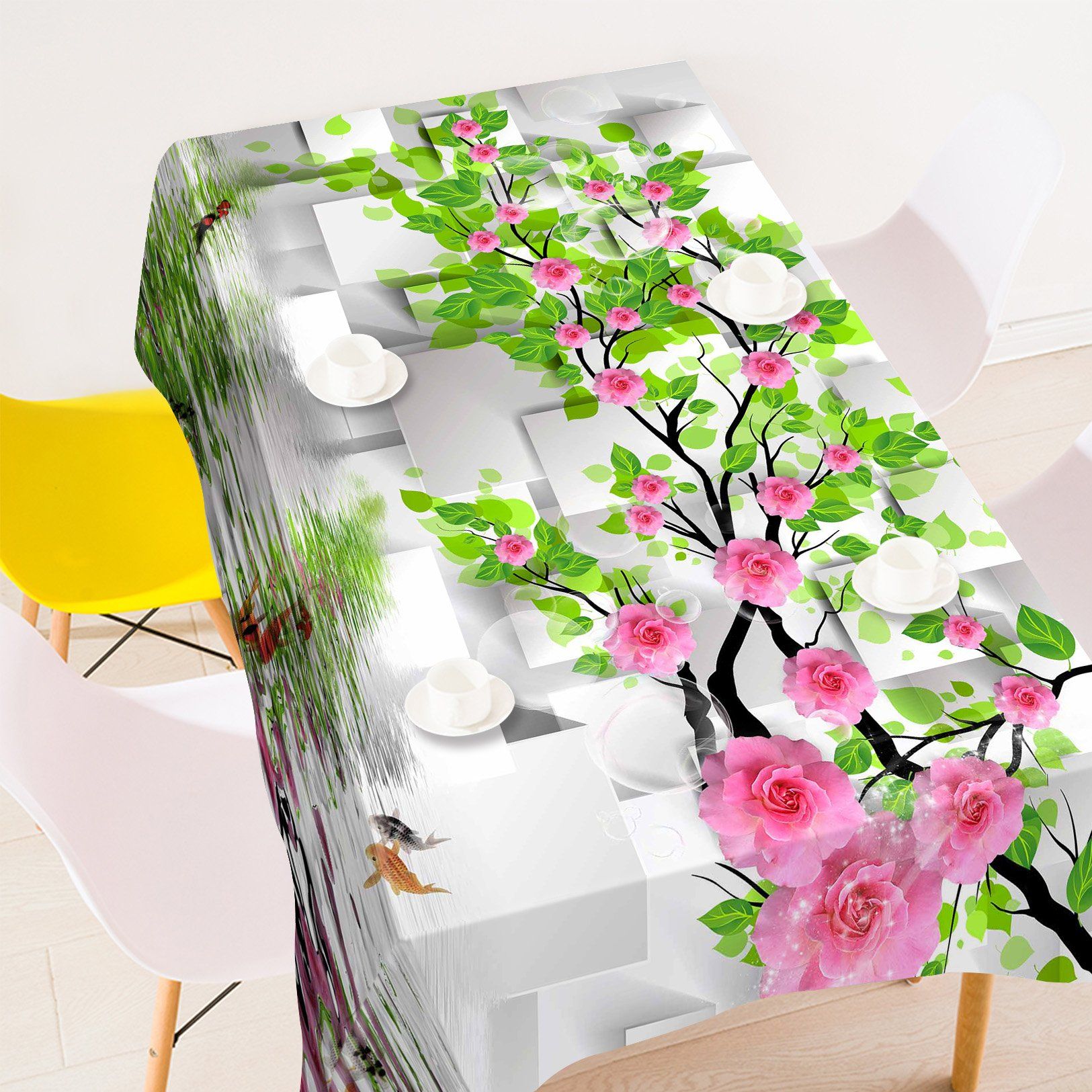 3D Flowers Branch 164 Tablecloths Wallpaper AJ Wallpaper 