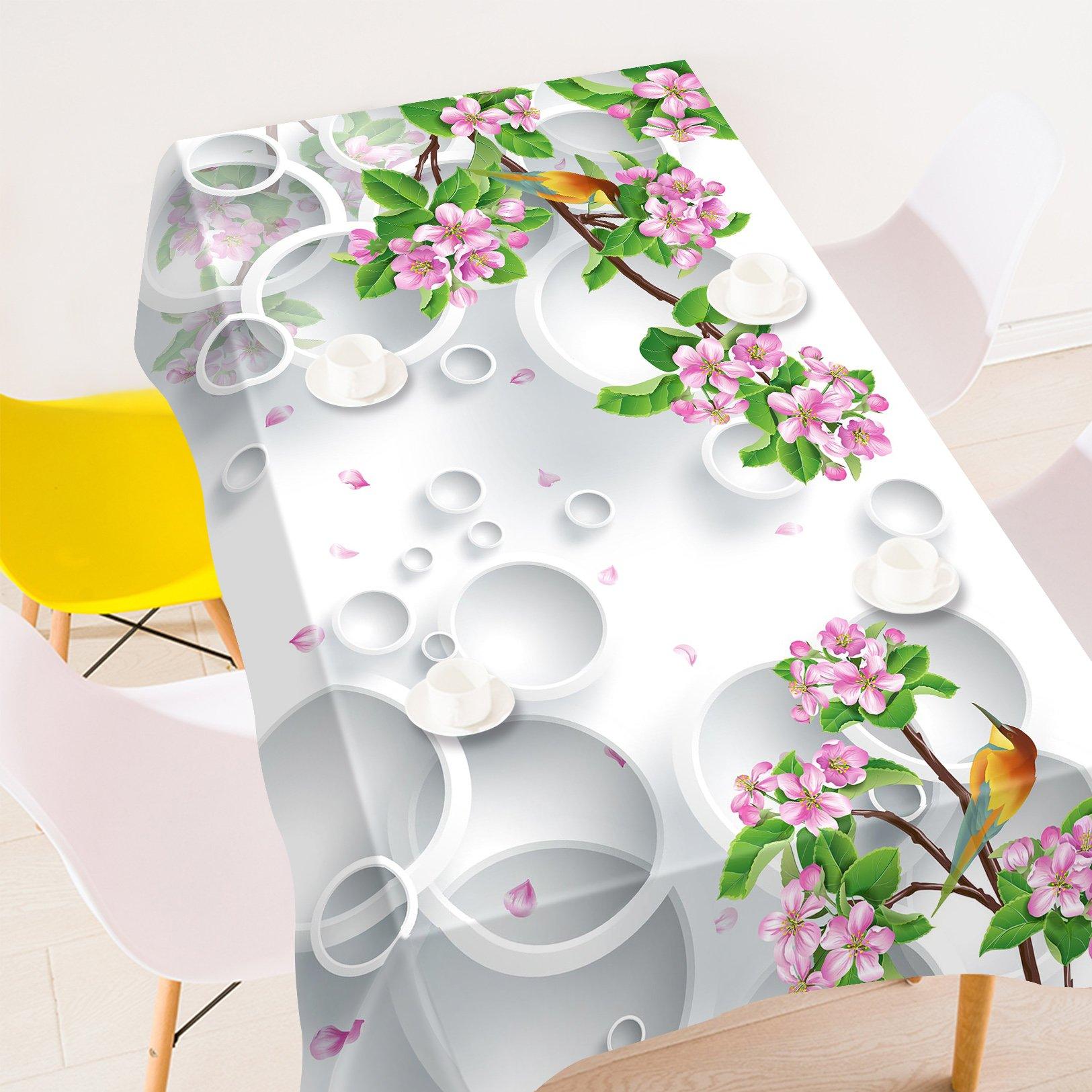 3D Flowers Branch Birds 293 Tablecloths Wallpaper AJ Wallpaper 