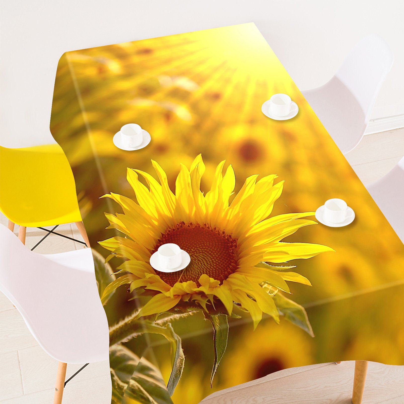 3D Bright Sunflowers 392 Tablecloths Wallpaper AJ Wallpaper 