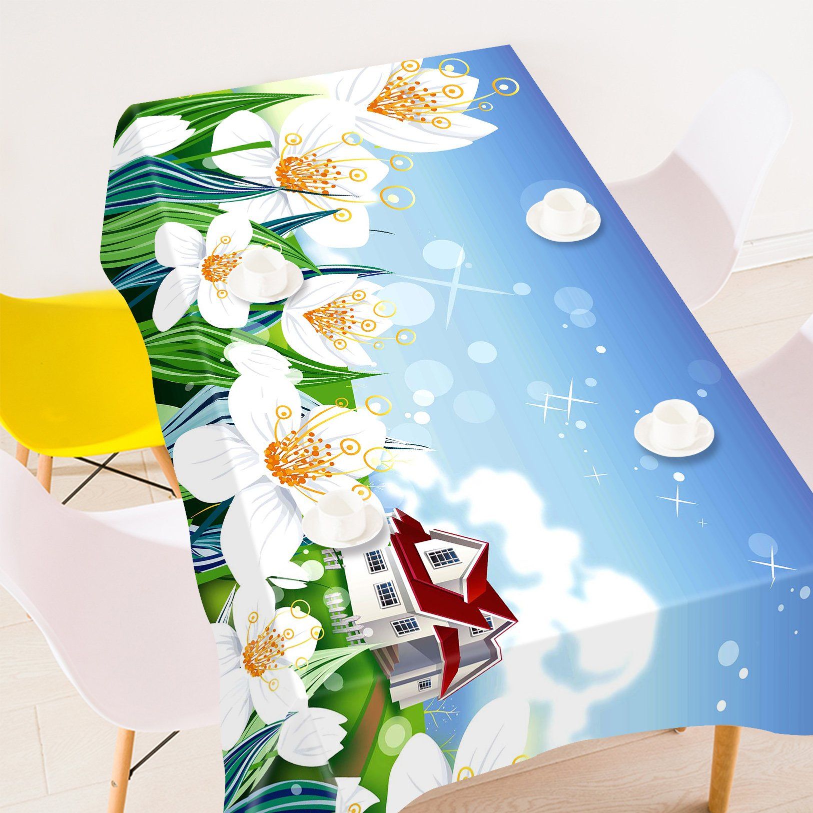 3D Villa Flowers 211 Tablecloths Wallpaper AJ Wallpaper 