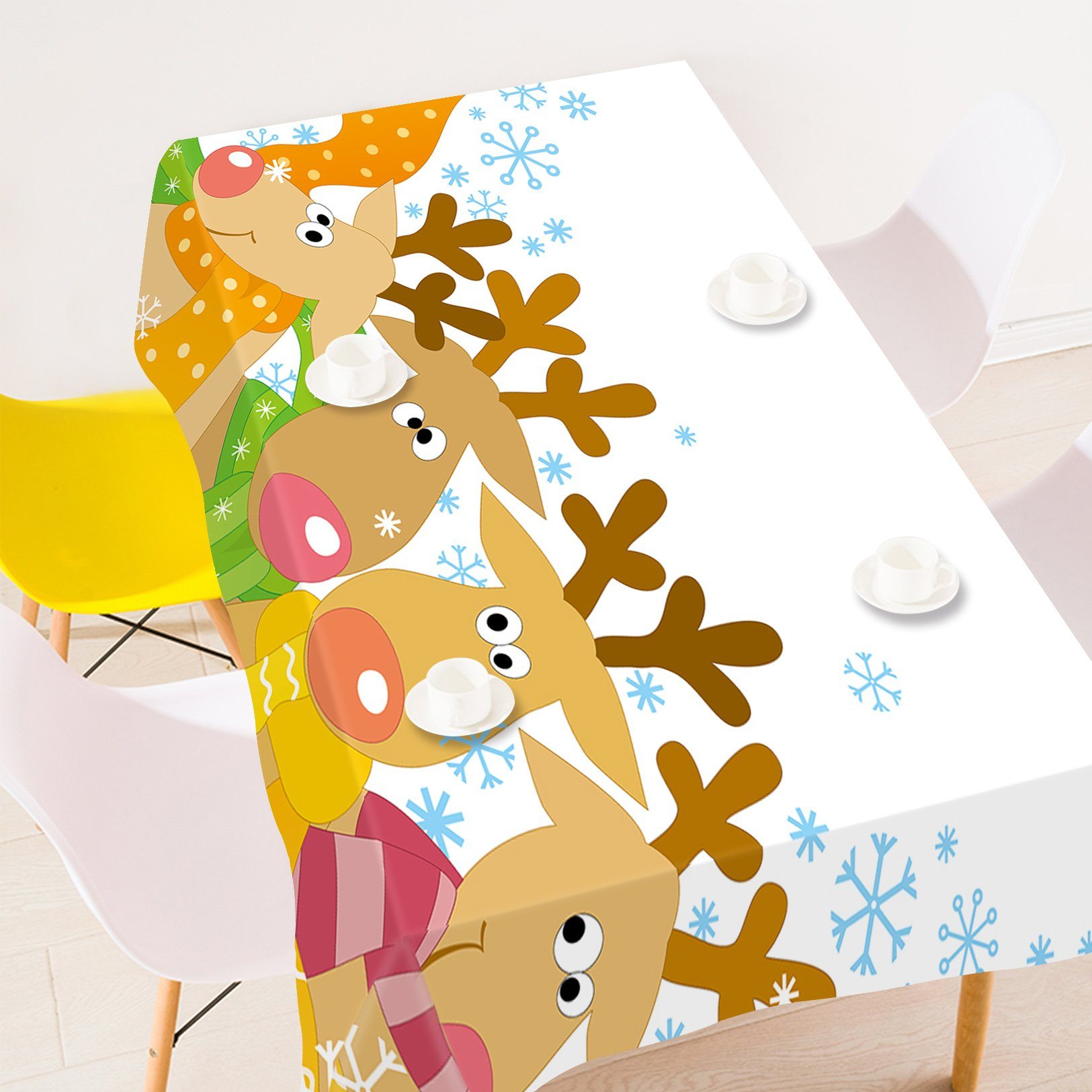 3D Cartoon Deer Herd 10 Tablecloths Tablecloths AJ Creativity Home 