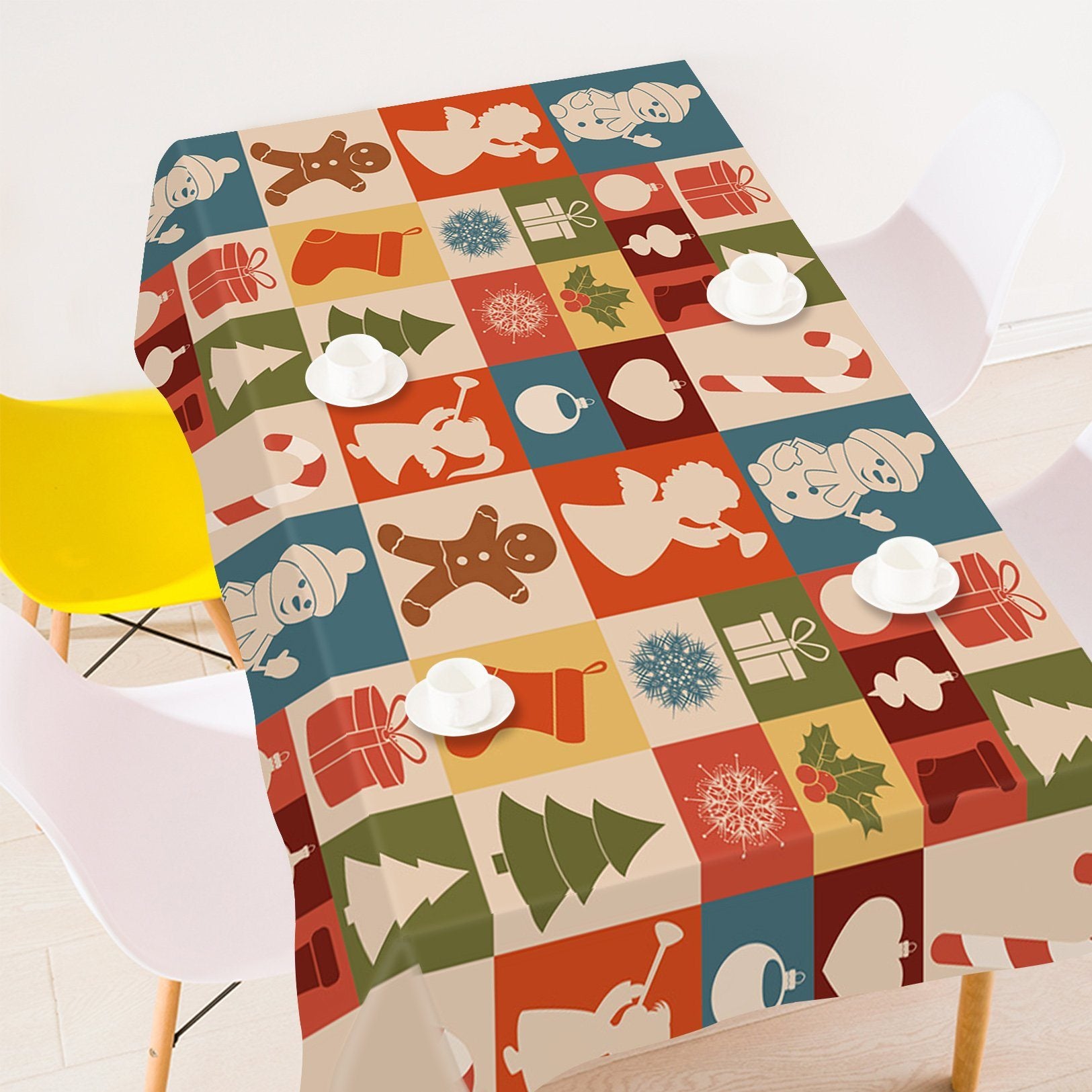 3D Palace Christmas Pattern 31 Tablecloths Tablecloths AJ Creativity Home 