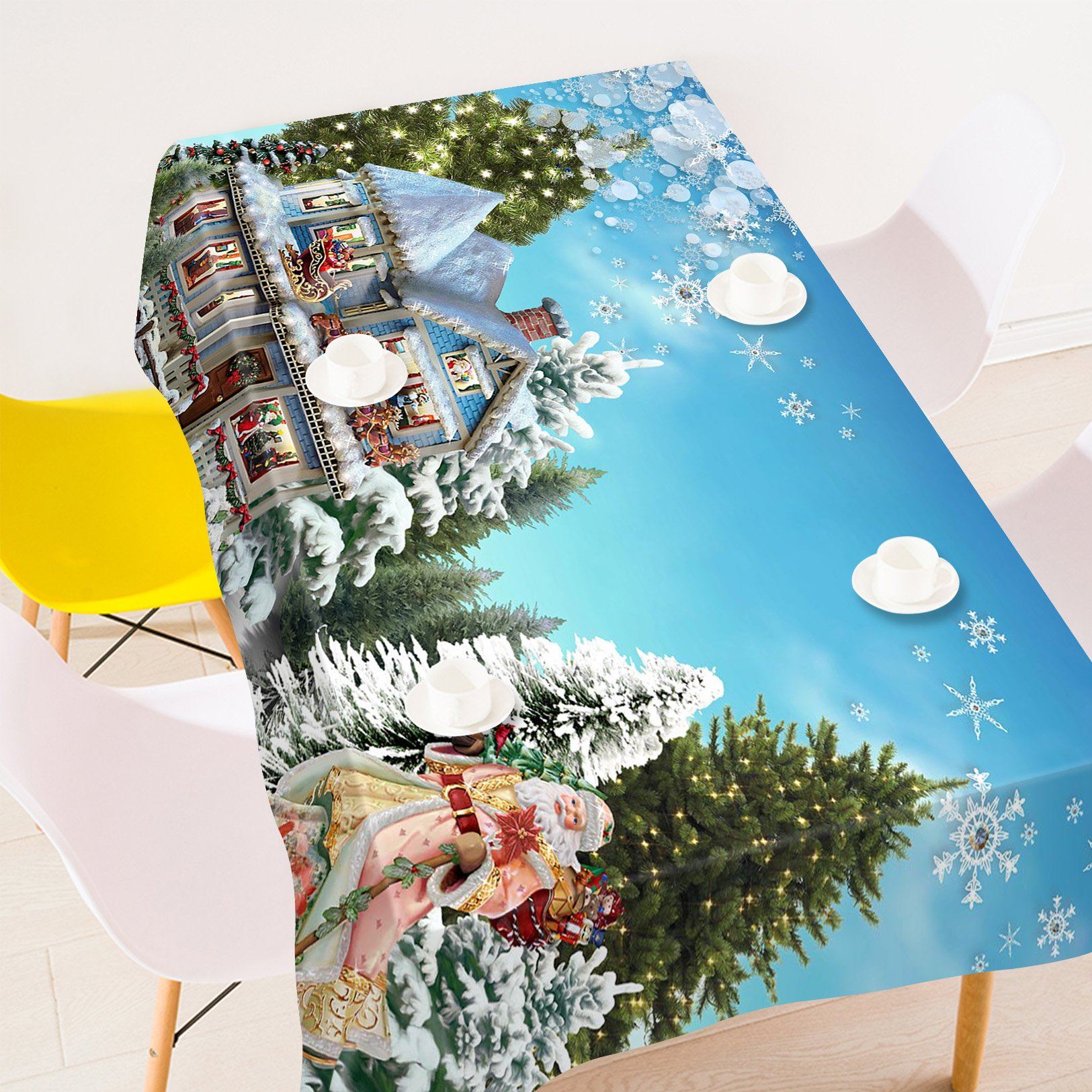 3D House Christmas Decoration 58 Tablecloths Tablecloths AJ Creativity Home 