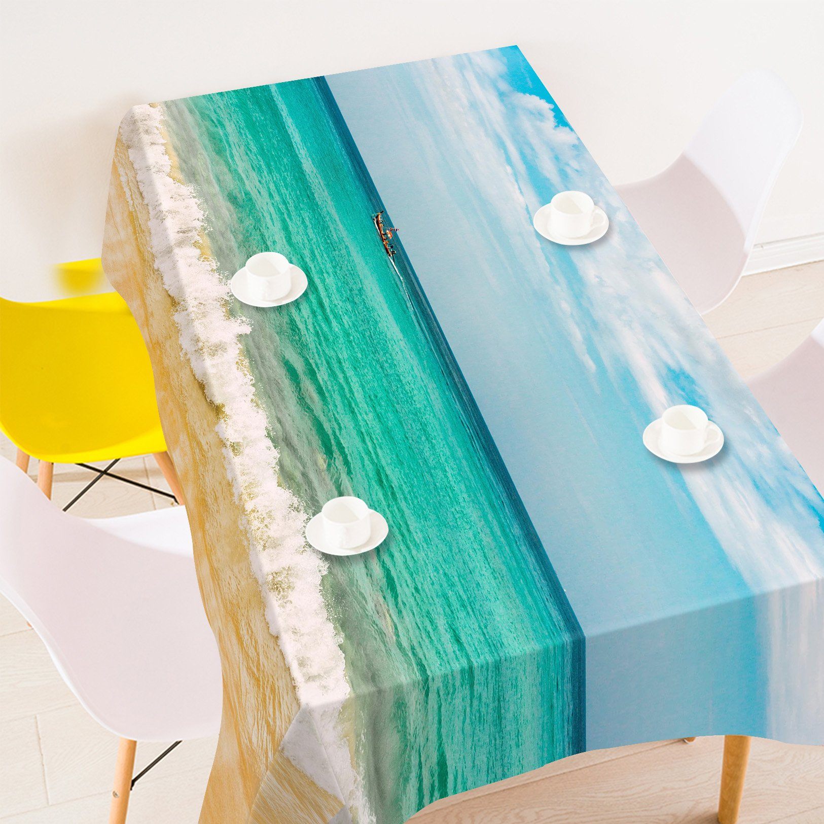 3D Sea Sightseeing Boat 651 Tablecloths Wallpaper AJ Wallpaper 