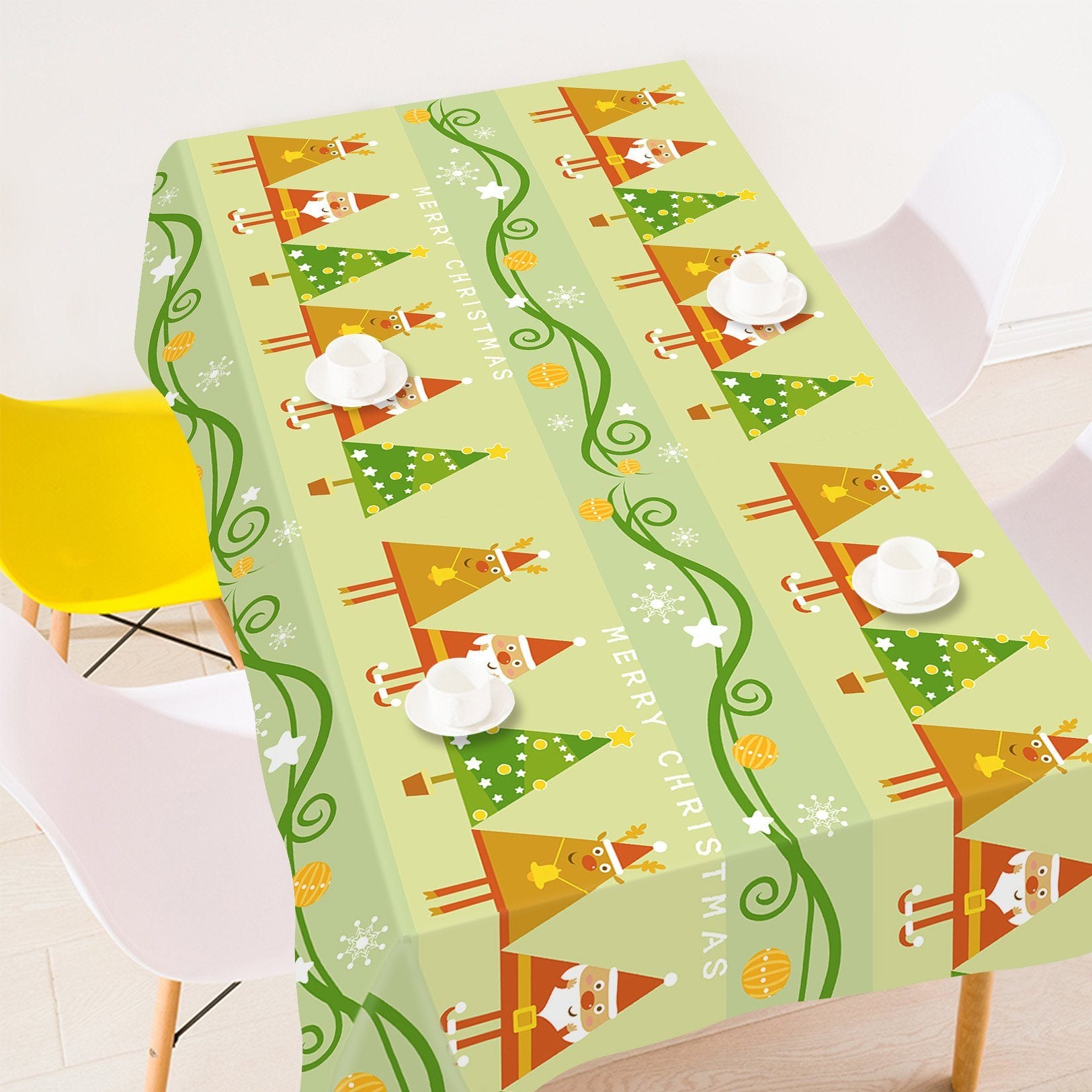 3D Colorful Christmas Wave 59 Tablecloths Tablecloths AJ Creativity Home 