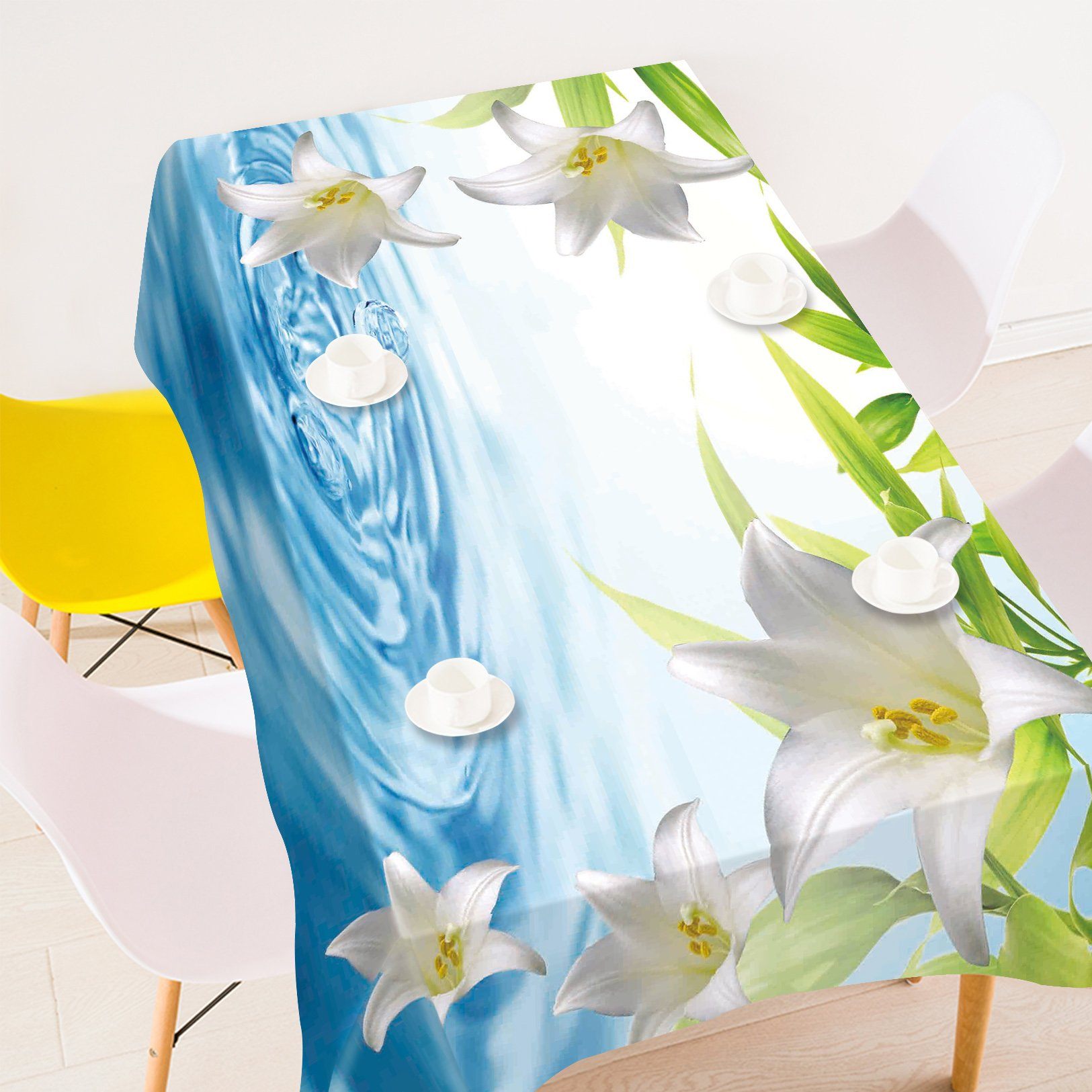 3D Pure Lily Flowers 155 Tablecloths Wallpaper AJ Wallpaper 