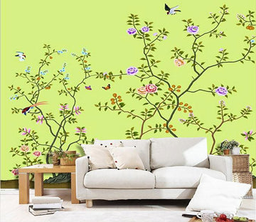 3D Green tree flower decals Wallpaper AJ Wallpaper 1 