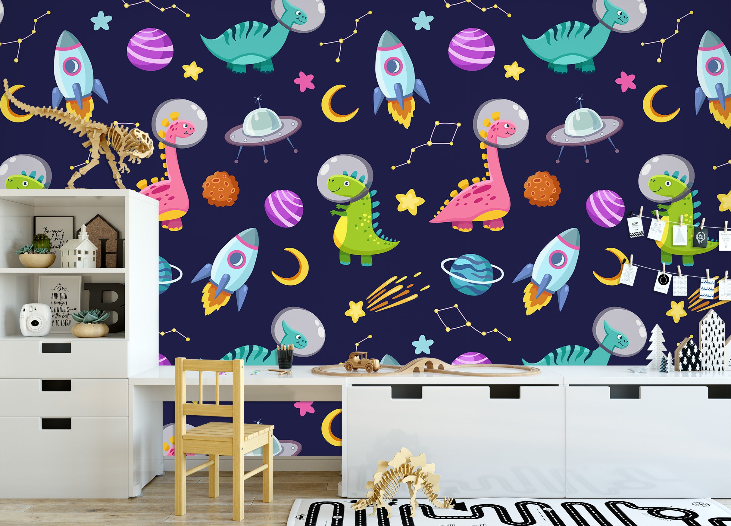 3D Rocket Planet Dinosaur 58003 Wall Murals