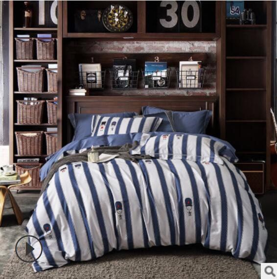 3D Blue Vertical Stripes 20146 Bed Pillowcases Quilt