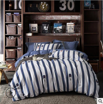 3D Blue Vertical Stripes 20146 Bed Pillowcases Quilt