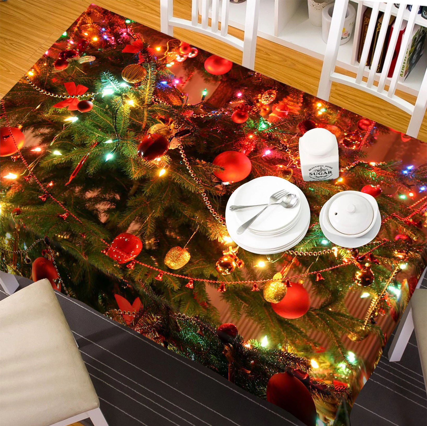 3D Shiny Christmas Beauty 51 Tablecloths Tablecloths AJ Creativity Home 