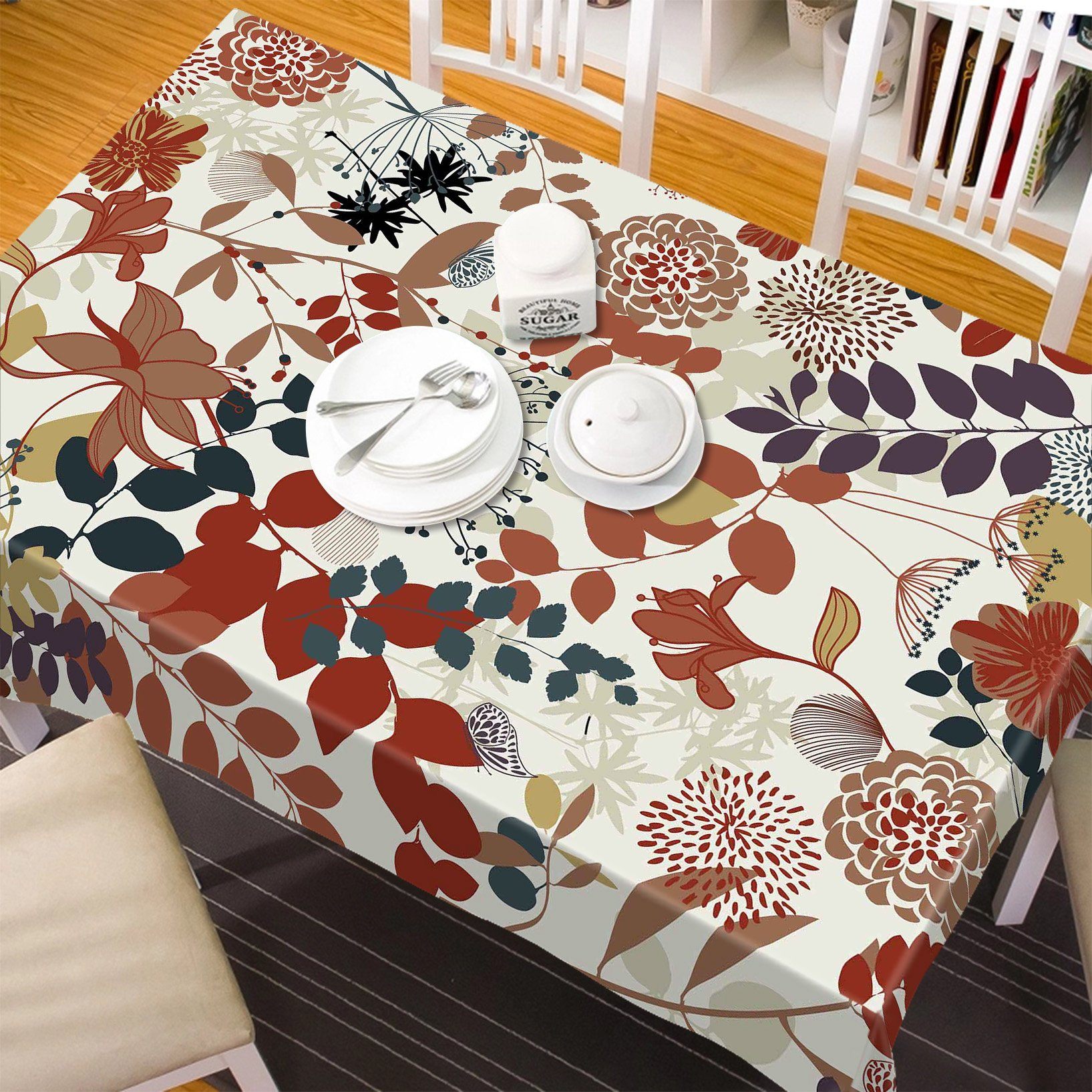 3D Leaves Pattern 270 Tablecloths Wallpaper AJ Wallpaper 