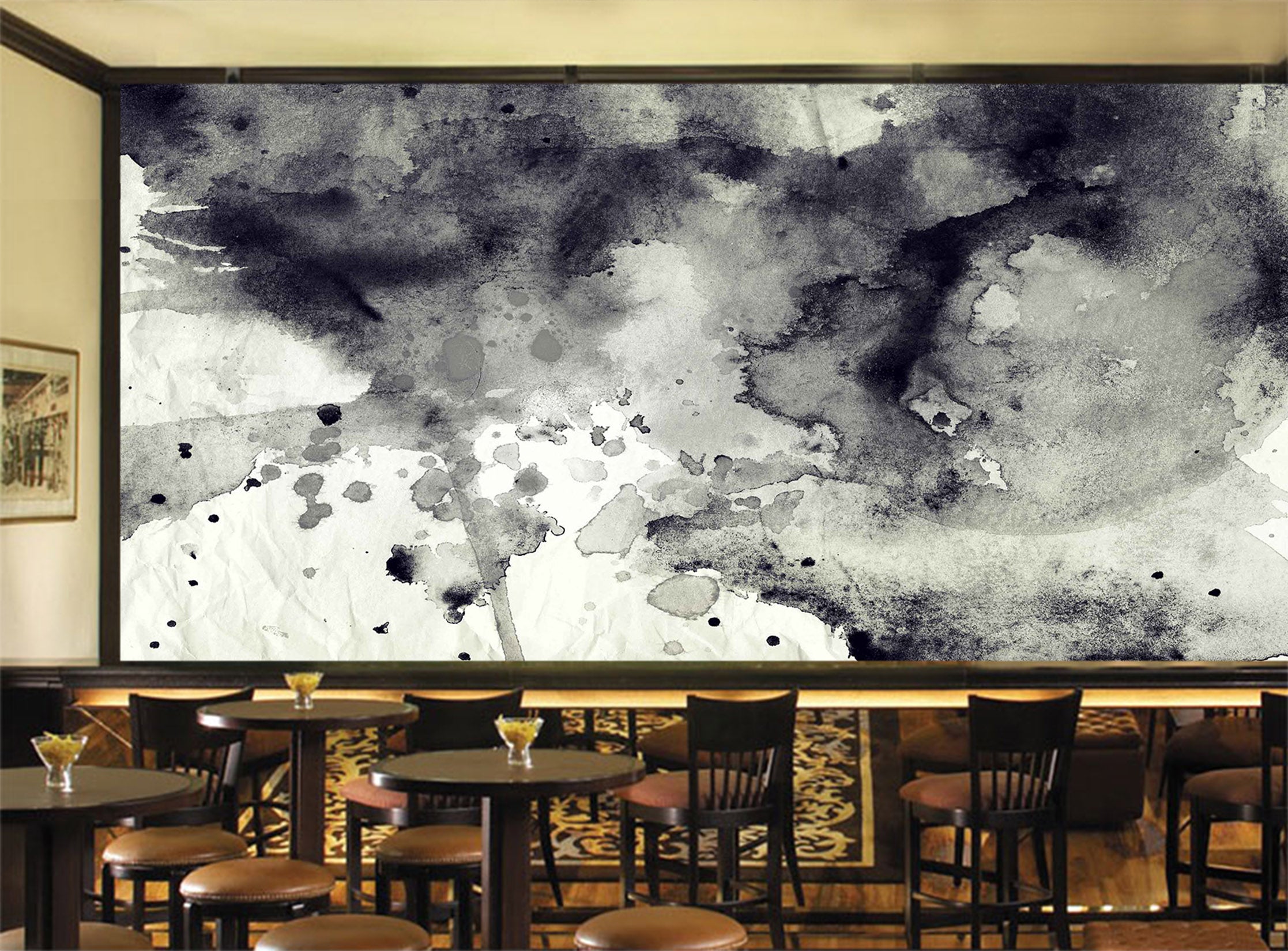 3D Black & White Ink 023 Wall Murals