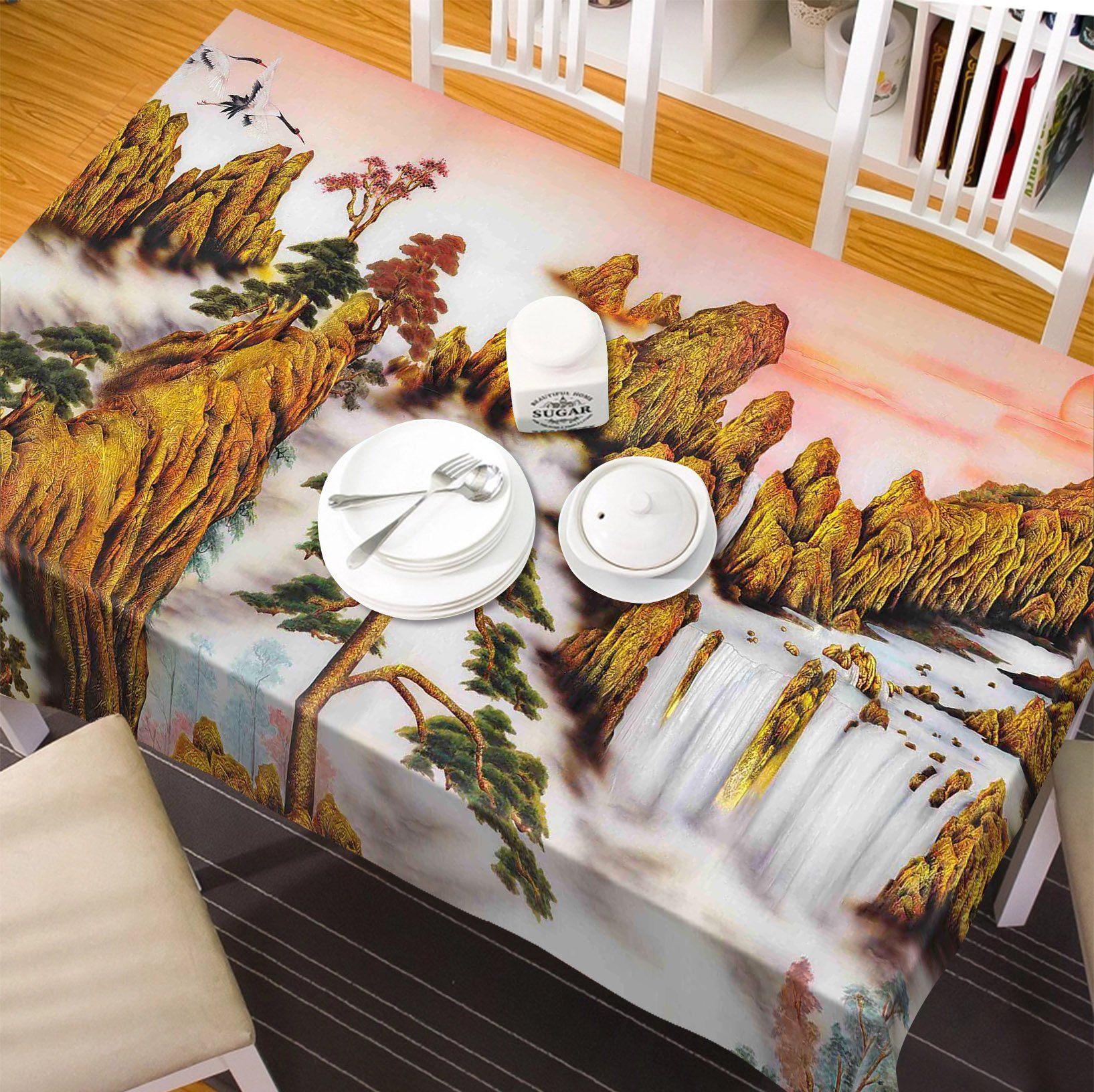 3D Mountains Waterfall 96 Tablecloths Wallpaper AJ Wallpaper 