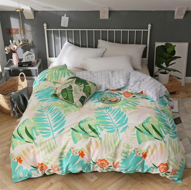 3D Big Green Leaf 4115 Bed Pillowcases Quilt