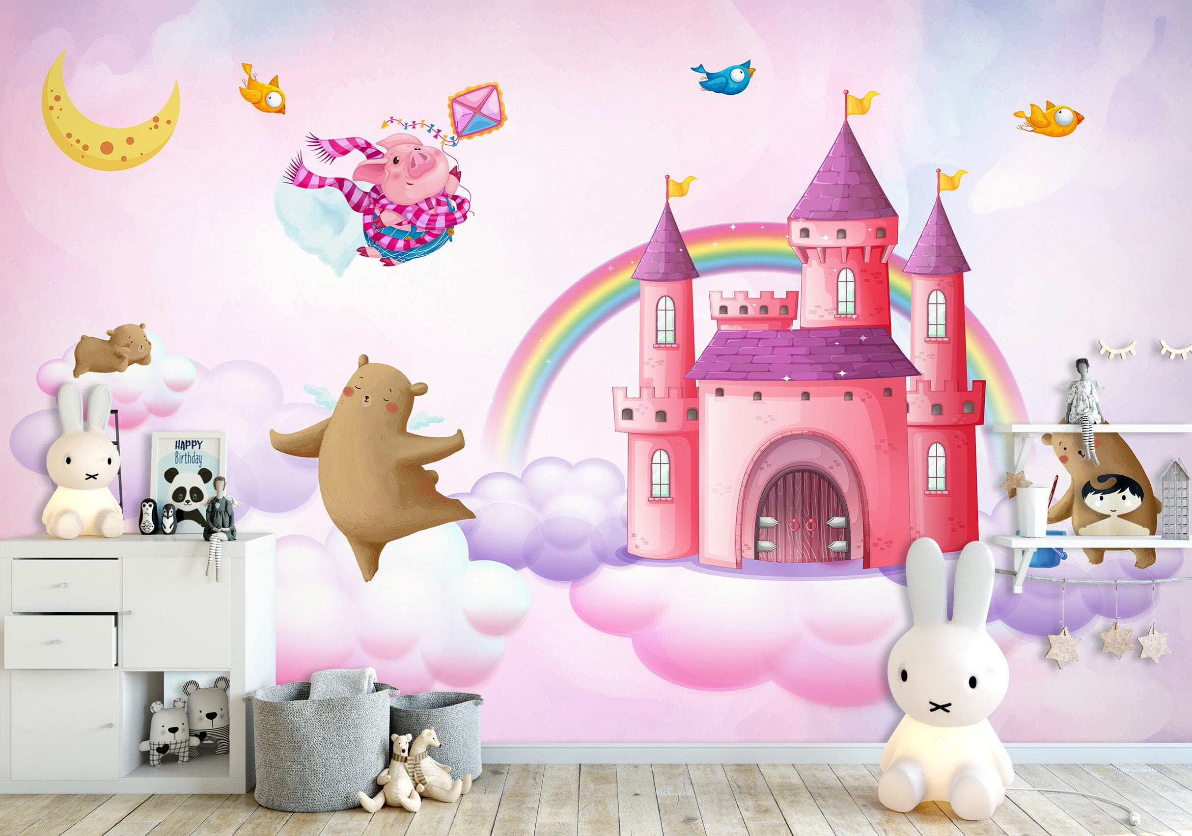 3D Rainbow Castle 1644 Wall Murals Wallpaper AJ Wallpaper 2 