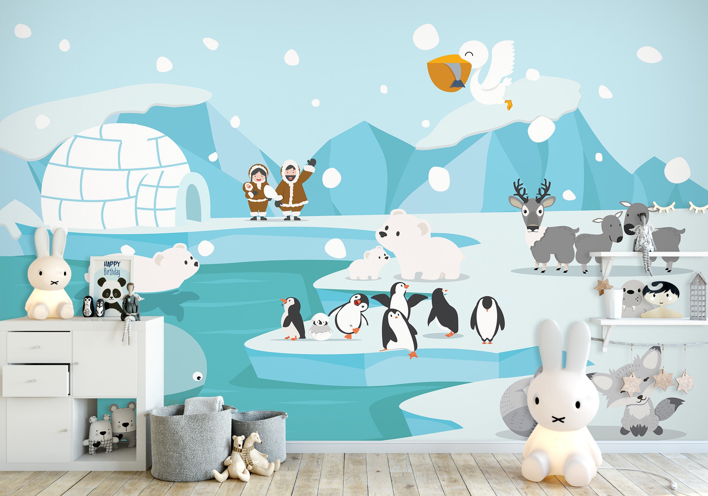 3D Glacier Polar Bear 58181 Wall Murals