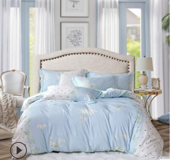 3D Light Blue White Flower 20149 Bed Pillowcases Quilt