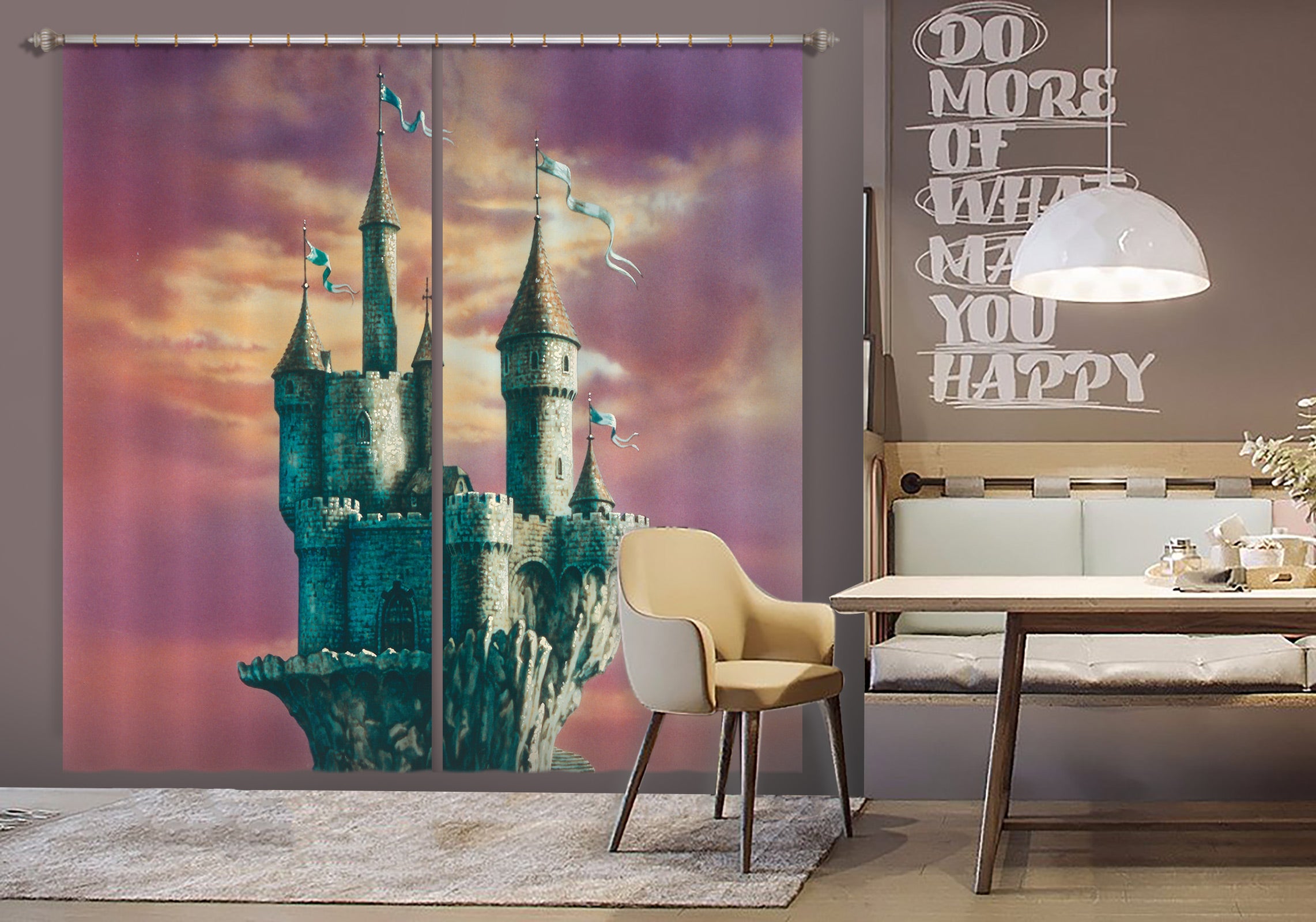 3D Sky Castle 7181 Ciruelo Curtain Curtains Drapes