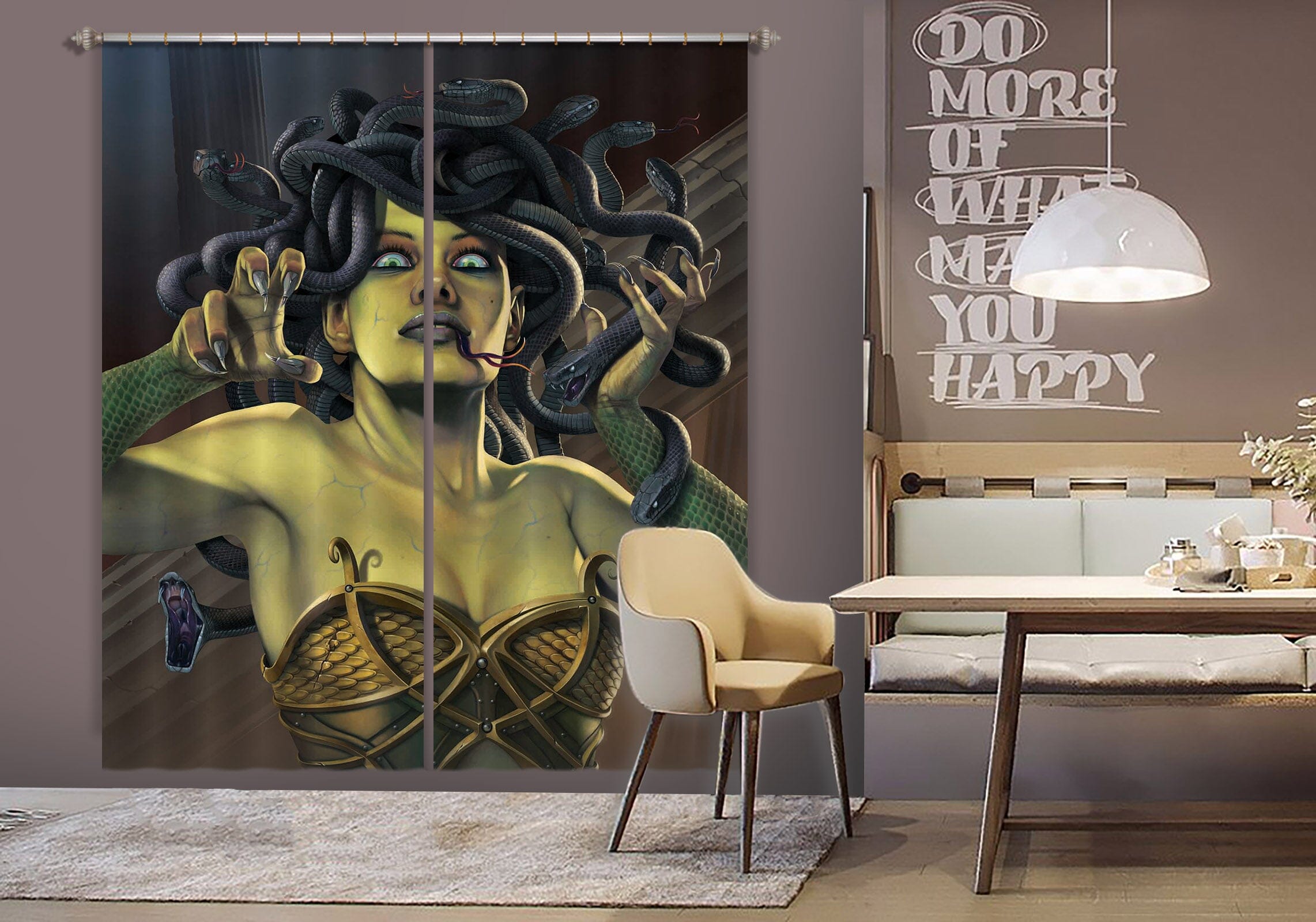 3D Medusa 051 Vincent Hie Curtain Curtains Drapes Curtains AJ Creativity Home 