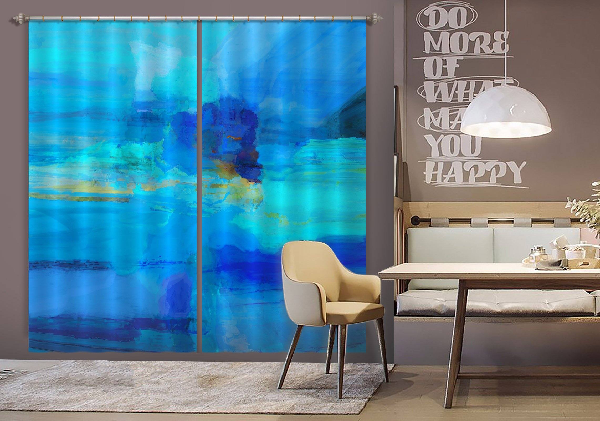 3D Blue Sea 052 Michael Tienhaara Curtain Curtains Drapes Curtains AJ Creativity Home 