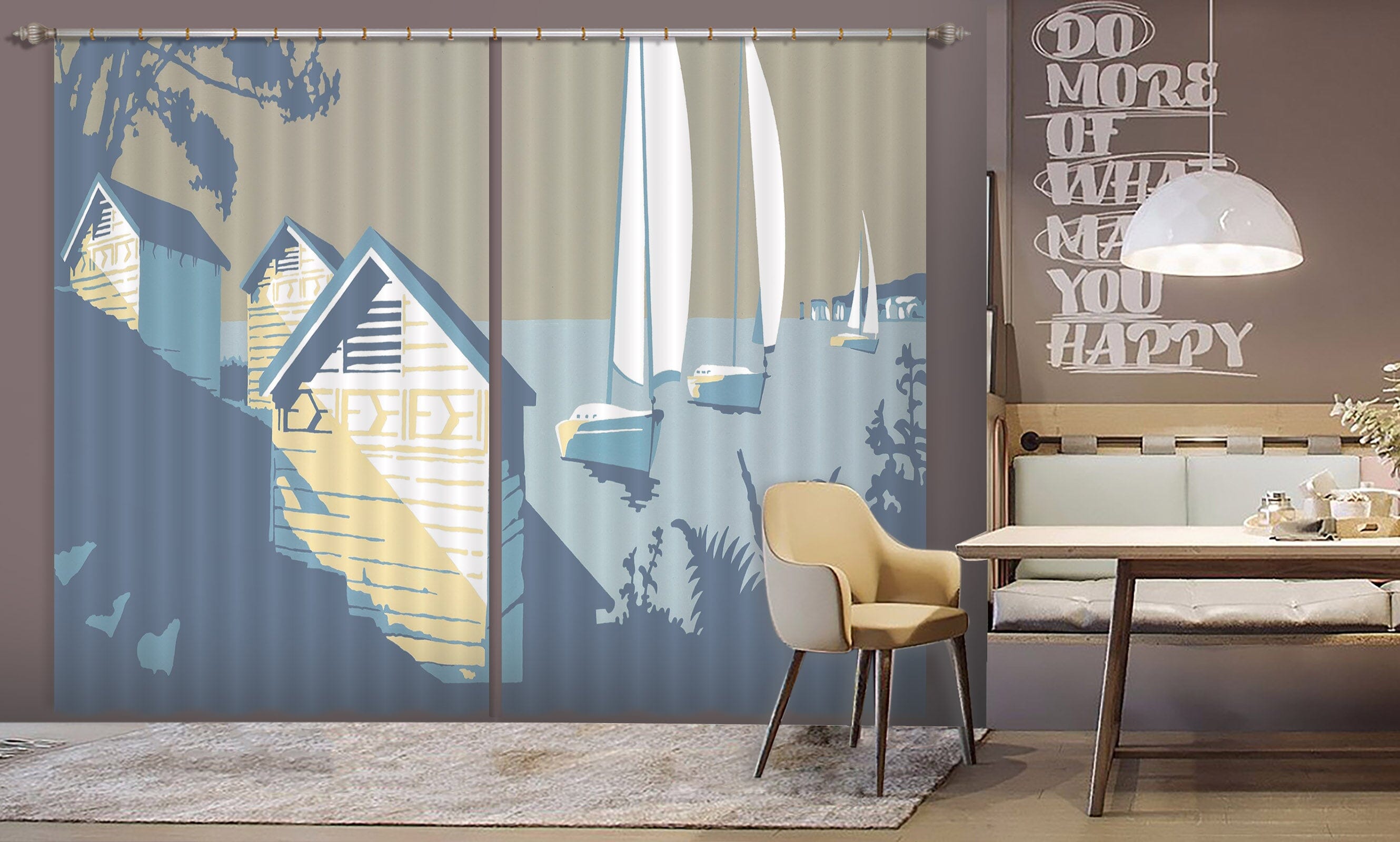 3D Sandbanks And The Purbecks 142 Steve Read Curtain Curtains Drapes Curtains AJ Creativity Home 