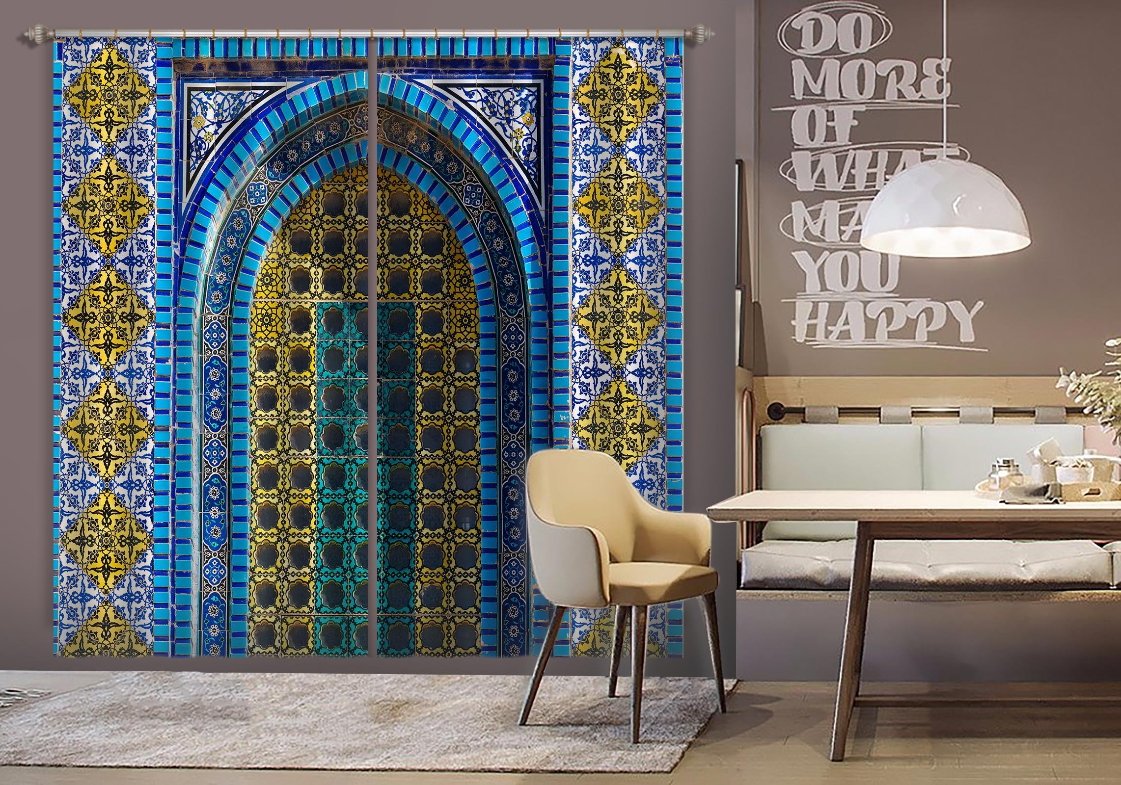 3D Door Pattern 076 Assaf Frank Curtain Curtains Drapes