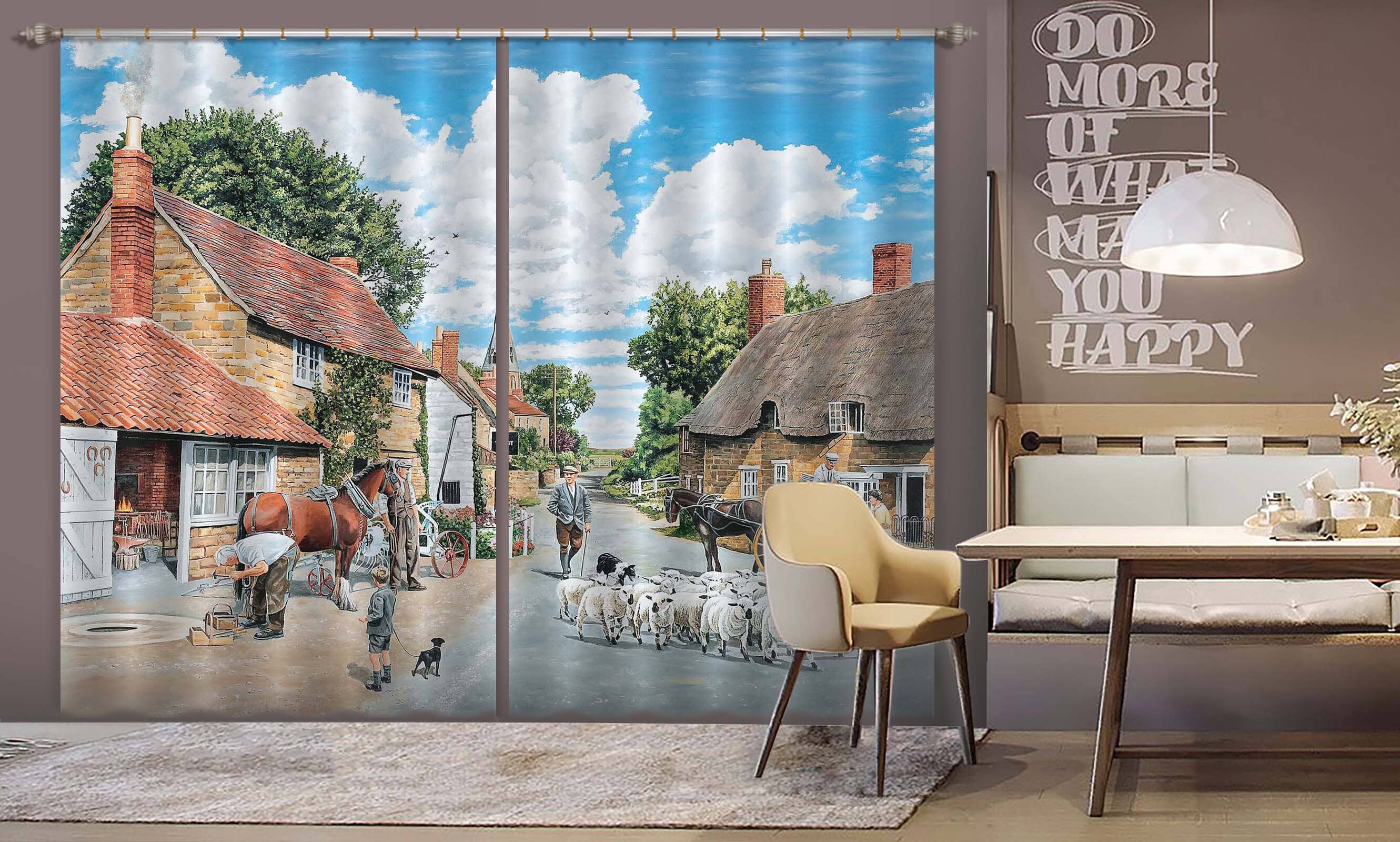 3D The Village Farrier 113 Trevor Mitchell Curtain Curtains Drapes Curtains AJ Creativity Home 