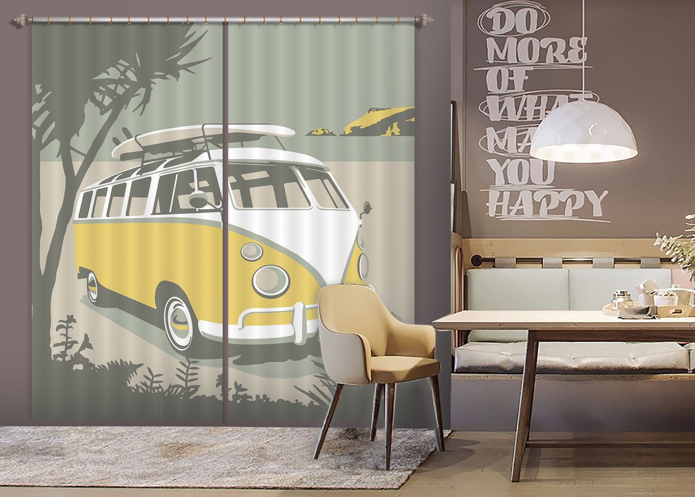 3D Polzeath Camper 131 Steve Read Curtain Curtains Drapes Curtains AJ Creativity Home 