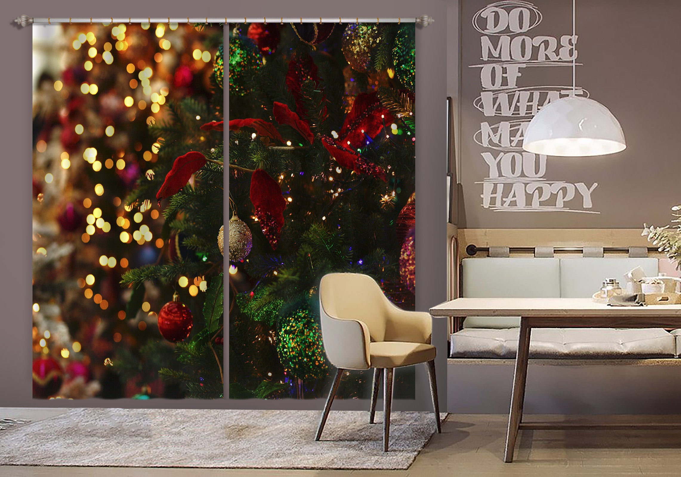 3D Tree 52080 Christmas Curtains Drapes Xmas