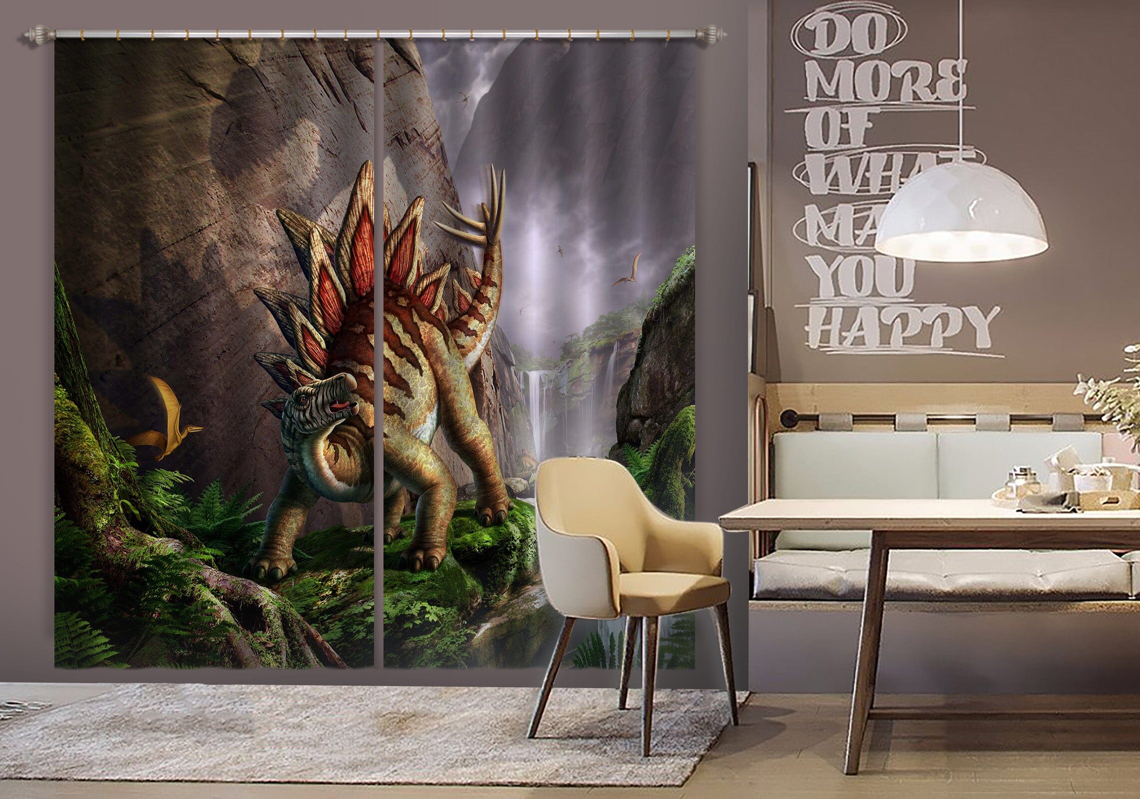 3D Fierce Dinosaur 041 Jerry LoFaro Curtain Curtains Drapes Curtains AJ Creativity Home 