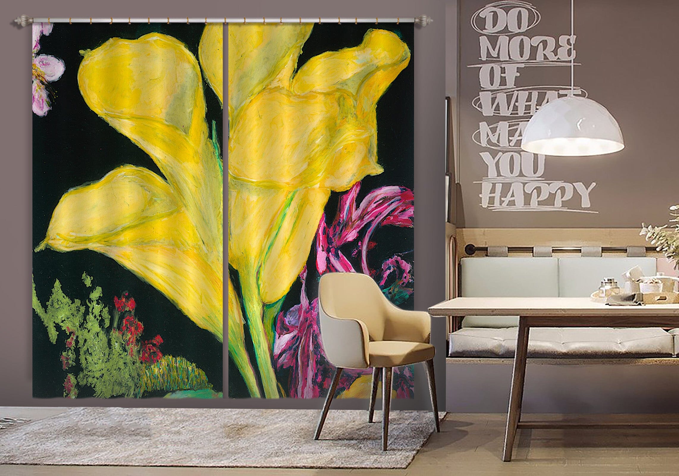 3D Yellow Leaves 301 Allan P. Friedlander Curtain Curtains Drapes Curtains AJ Creativity Home 