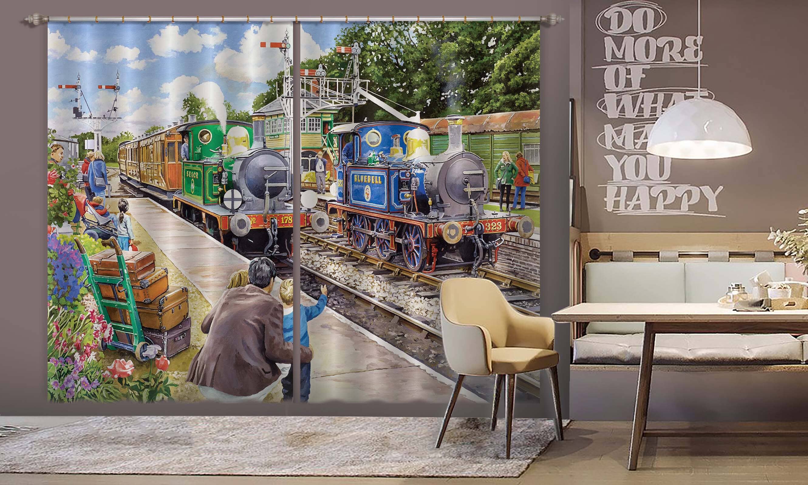 3D The Bluebell Railway 097 Trevor Mitchell Curtain Curtains Drapes Curtains AJ Creativity Home 