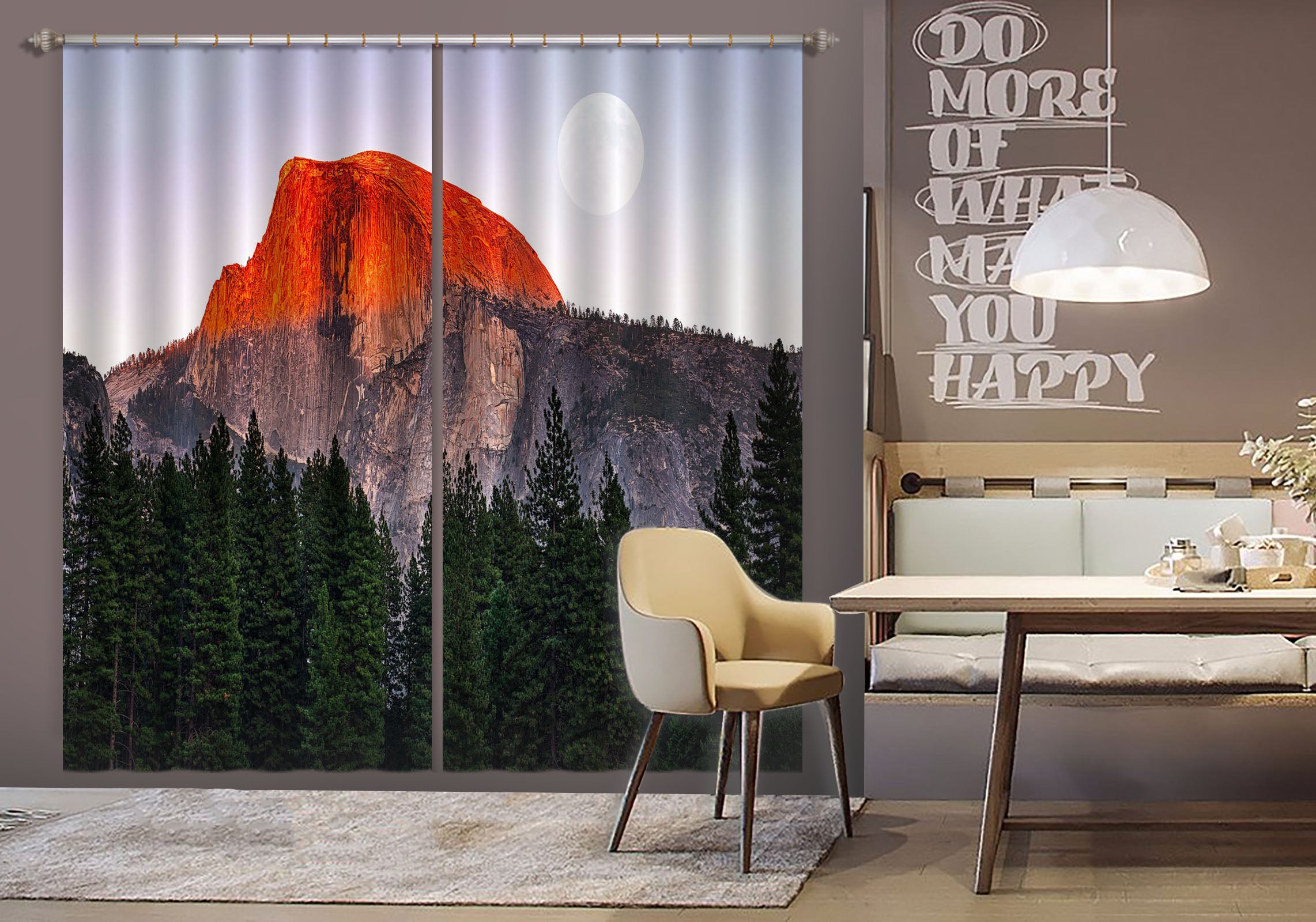 3D Red Mountain Peak 186 Marco Carmassi Curtain Curtains Drapes