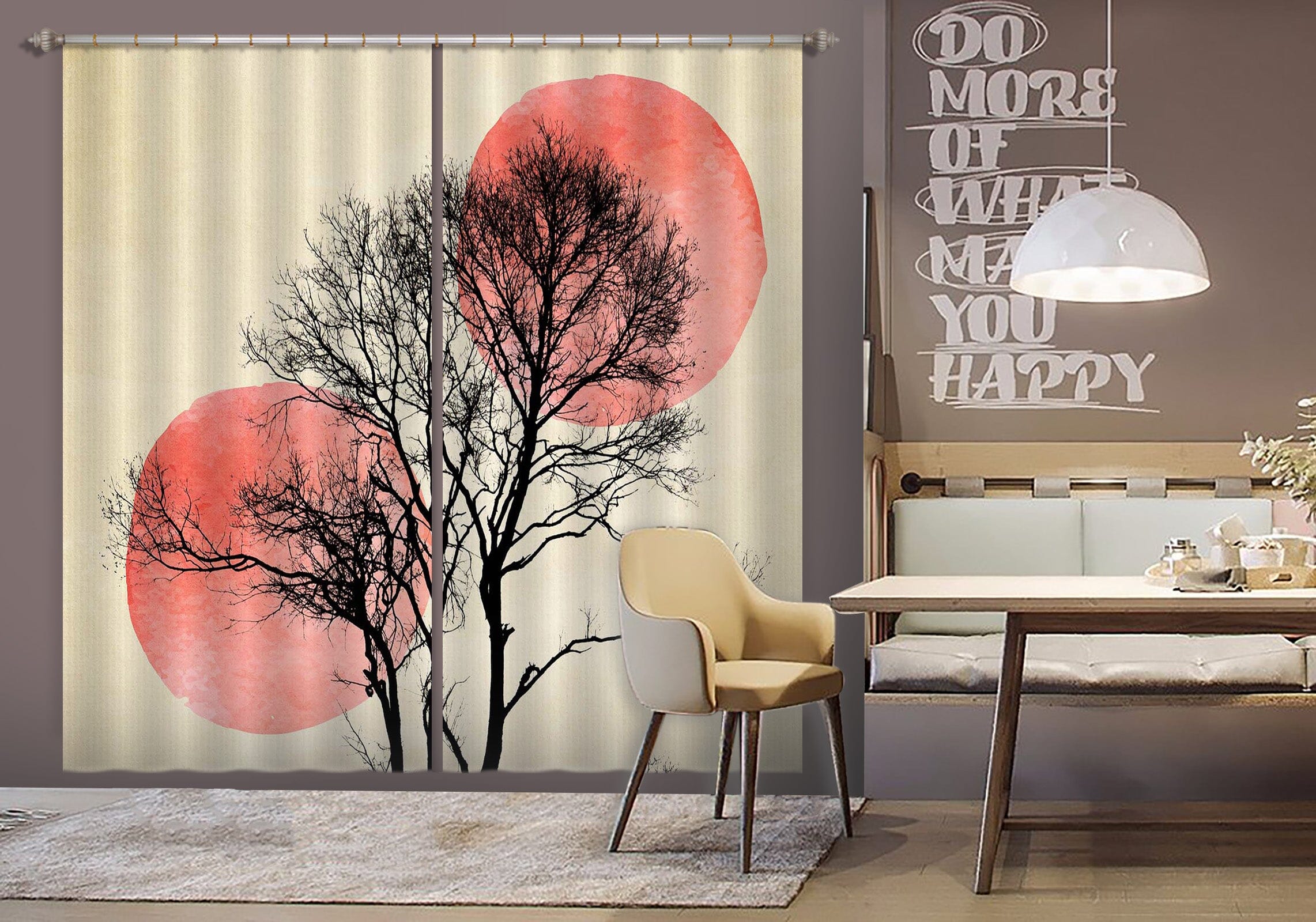3D Moon Hiding 051 Boris Draschoff Curtain Curtains Drapes Curtains AJ Creativity Home 