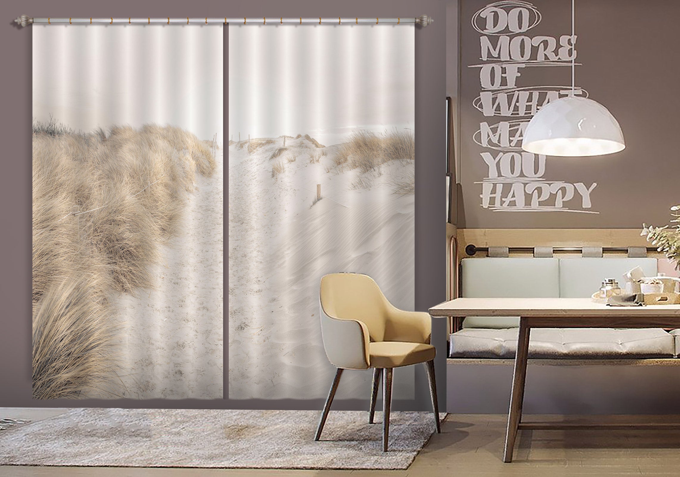 3D Sand Grass 092 Assaf Frank Curtain Curtains Drapes