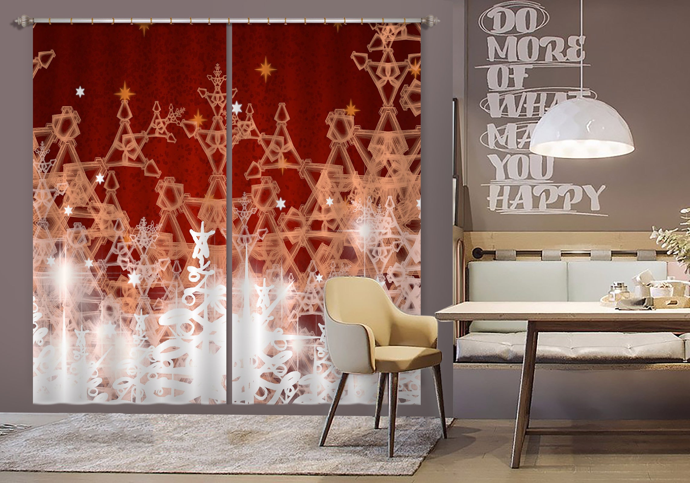 3D Snowflake 52074 Christmas Curtains Drapes Xmas