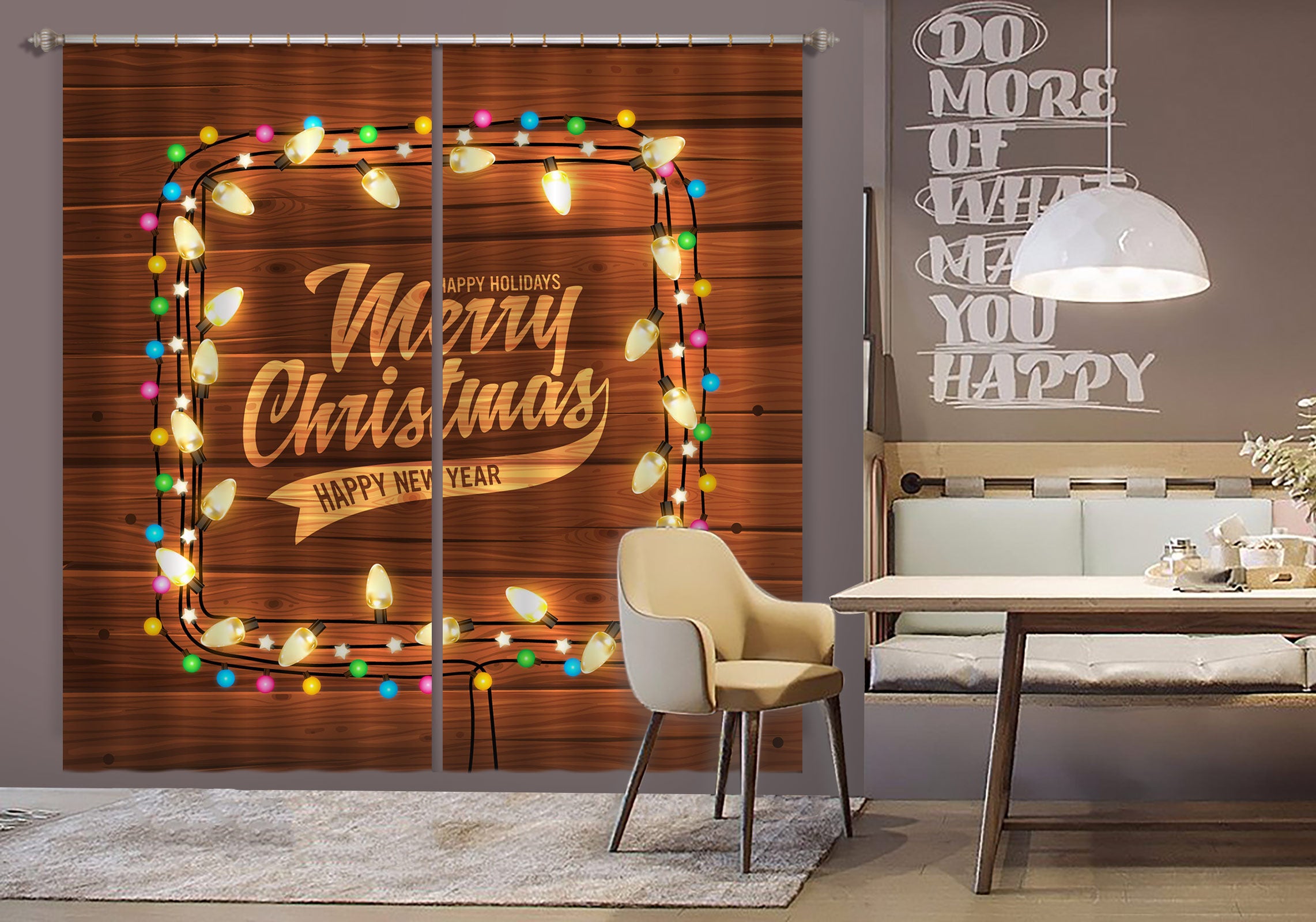 3D String Lights 52024 Christmas Curtains Drapes Xmas