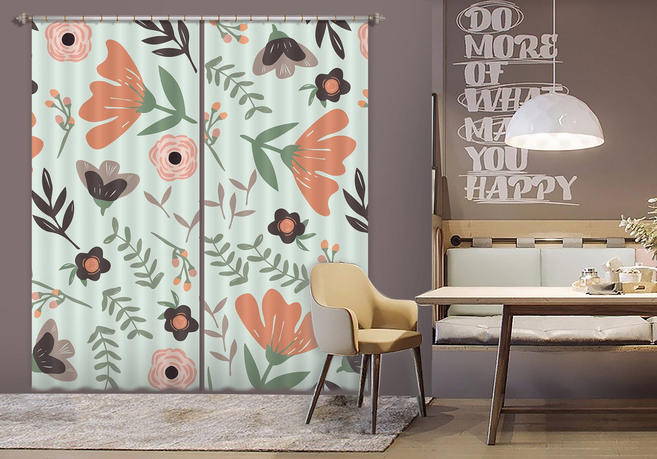 3D Flower Pattern 044 Jillian Helvey Curtain Curtains Drapes Curtains AJ Creativity Home 