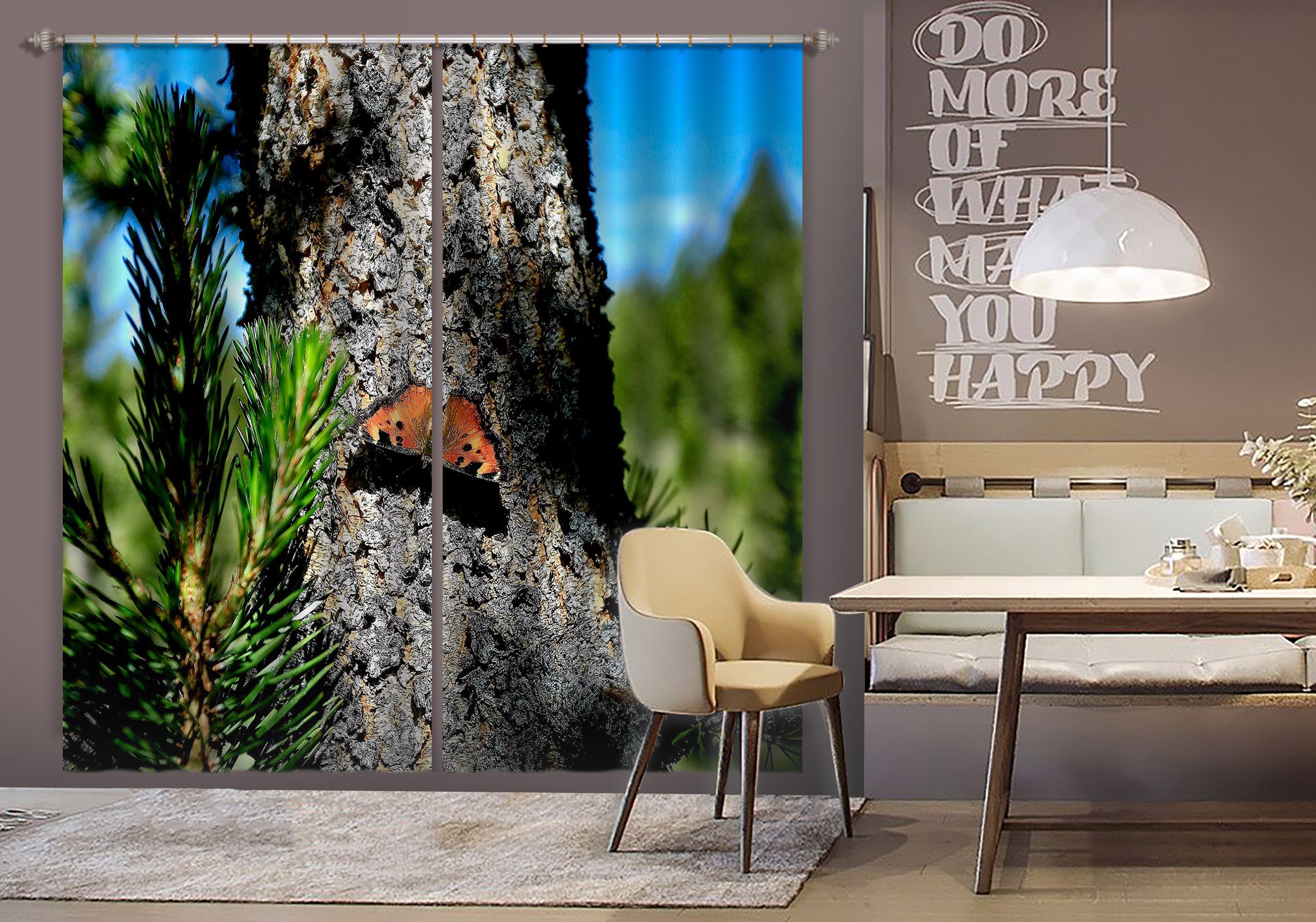 3D Trunk Butterfly 61208 Kathy Barefield Curtain Curtains Drapes