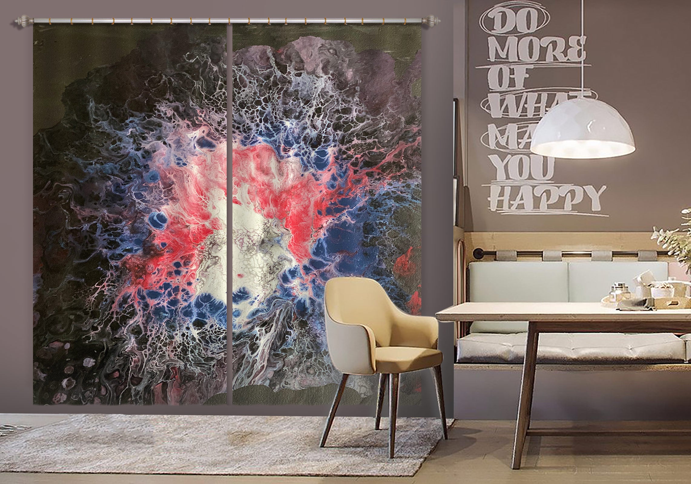 3D Red Blue Black Texture 8153 Valerie Latrice Curtain Curtains Drapes